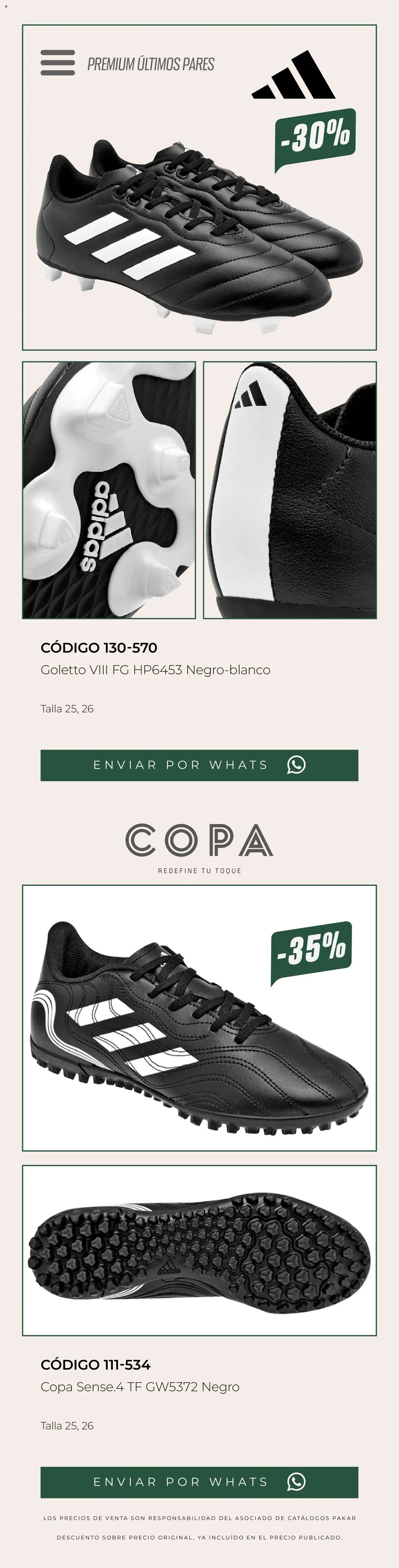 SC Pakar oferta desde 13/03/2026 SC Pakar catálogo Últimos pares premium 