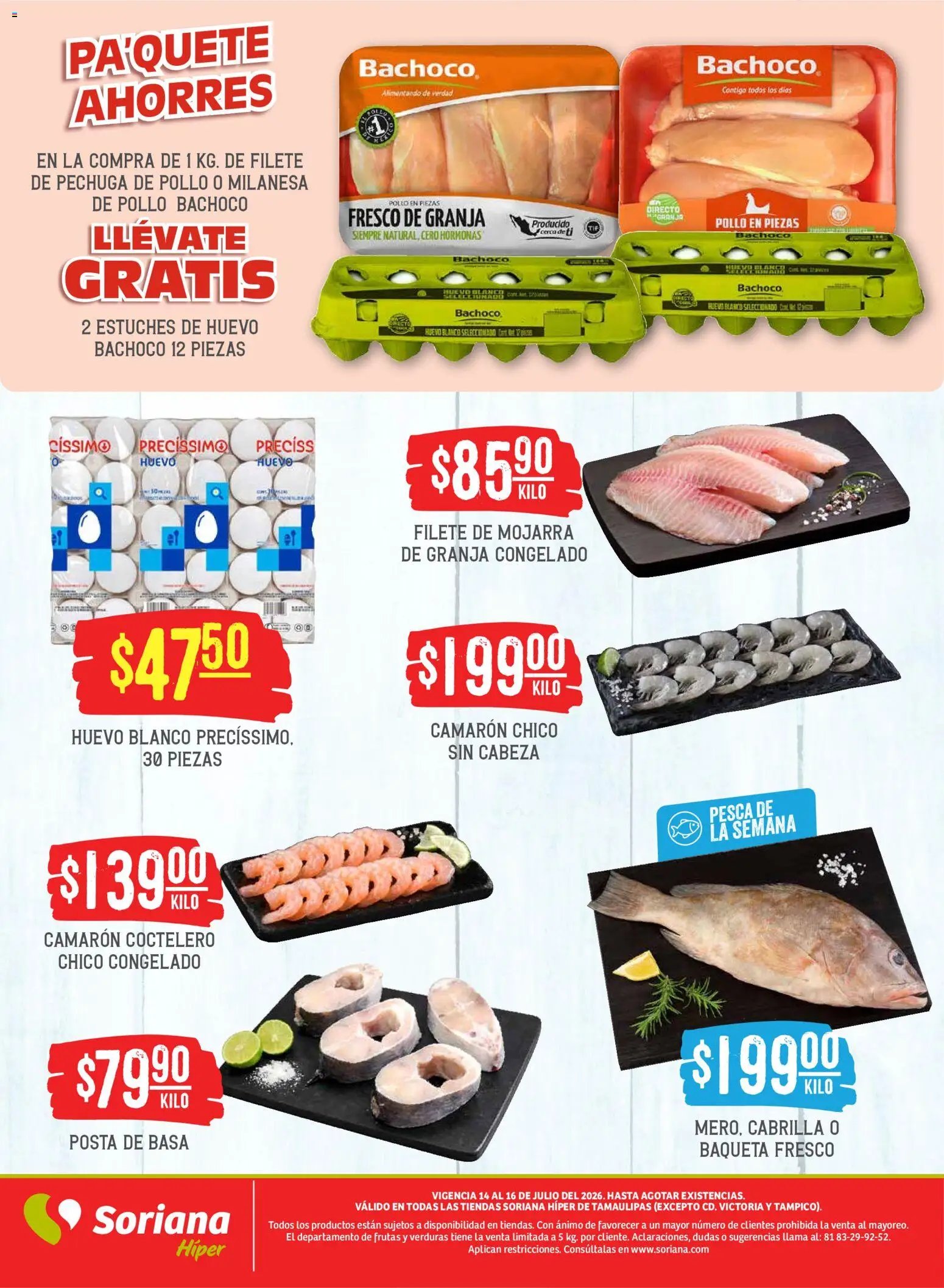 Soriana oferta desde 14/07/2026 Soriana Martes y Miércoles del Campo Híper: Tamaulipas (excepto Cd. Victoria y Tampico)