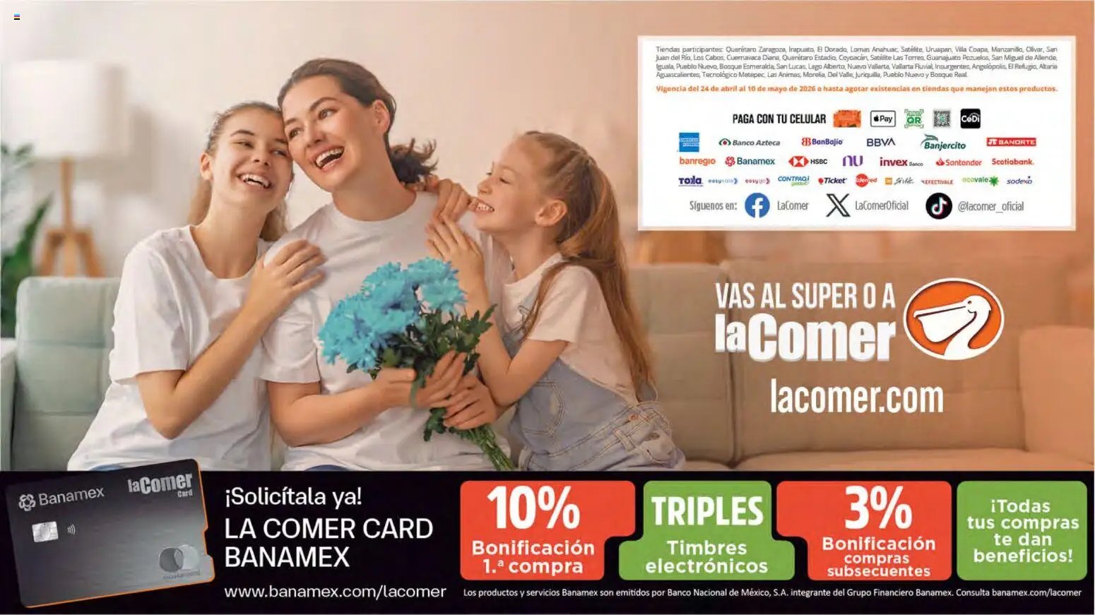 La Comer oferta desde 24/04/2026 La Comer folleto Mamá es lo más importante (2026-04-24 - 2026-05-10)