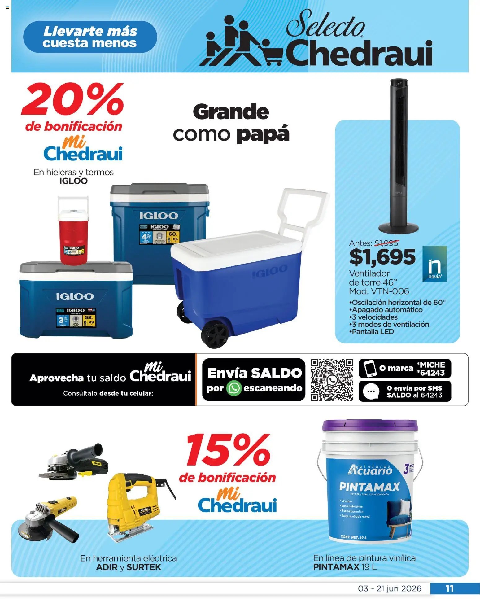 Chedraui oferta desde 03/06/2026 Chedraui folleto Llevarte más cuesta menos