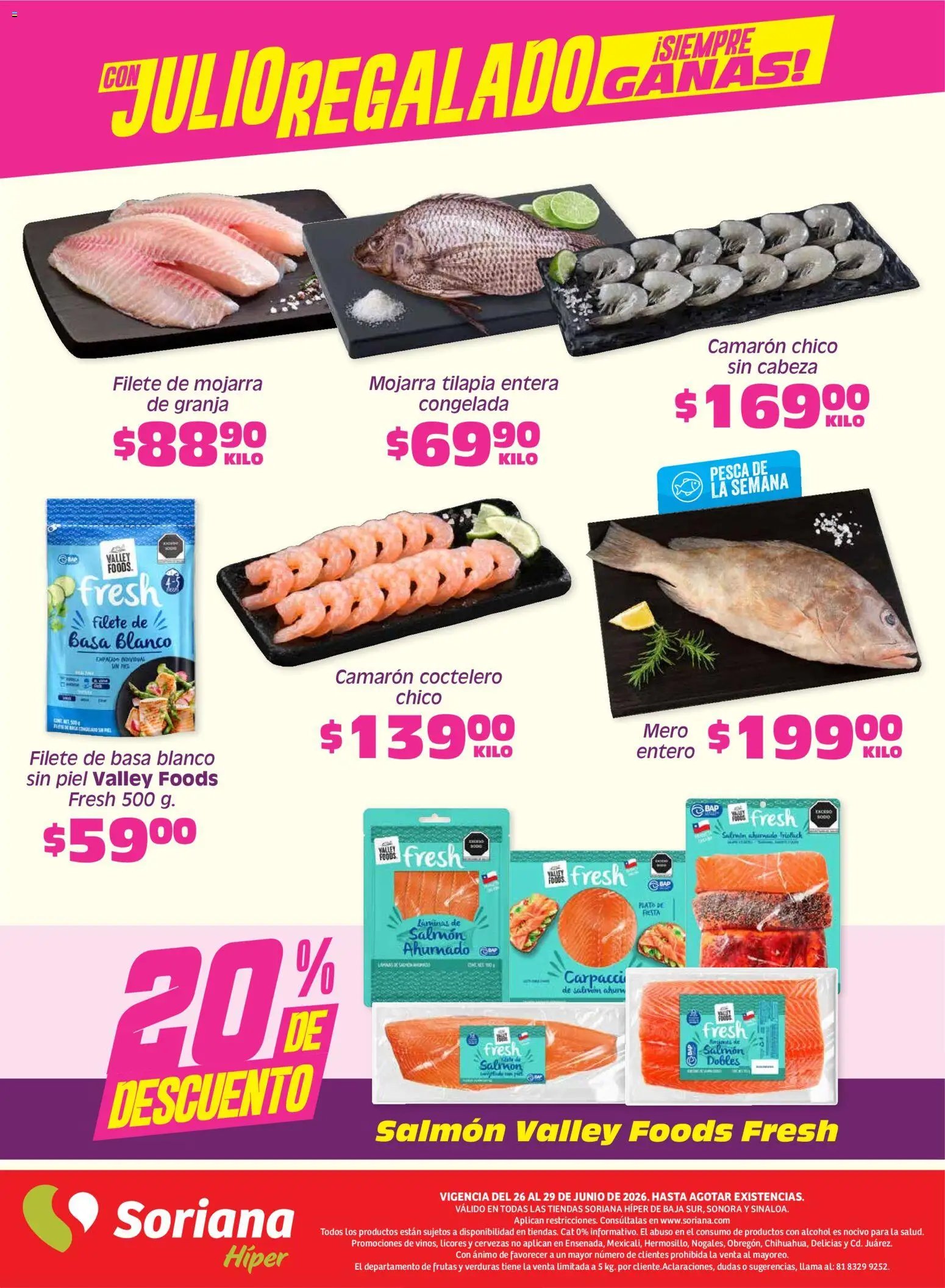 Soriana oferta desde 26/06/2026 Soriana Fin de Semana Híper: BCS, Son y Sin
