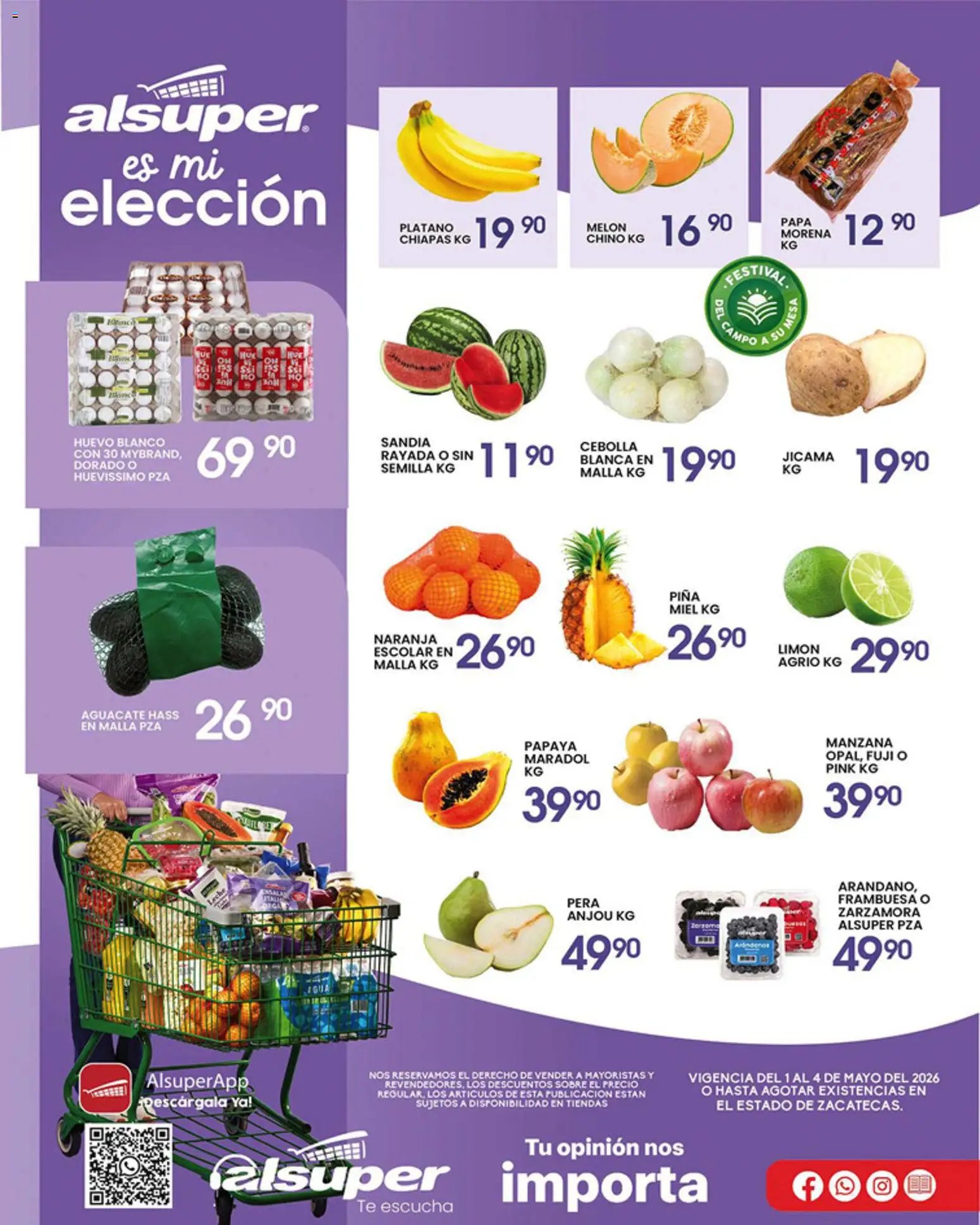 Alsuper oferta desde 01/05/2026 Alsuper folleto Zacatecas (2026-05-01 - 2026-05-04)