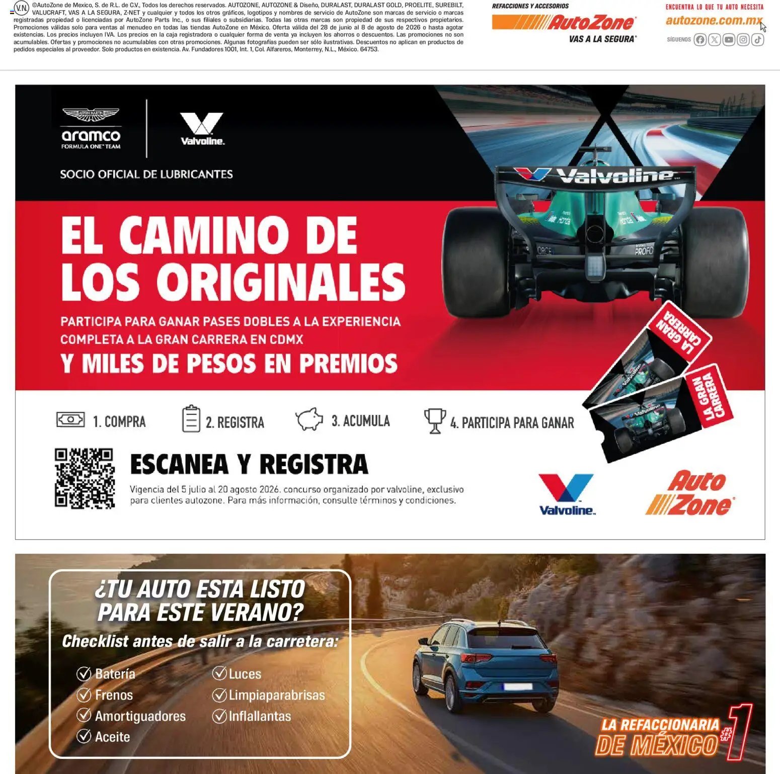 AutoZone oferta desde 28/06/2026 AutoZone catálogo