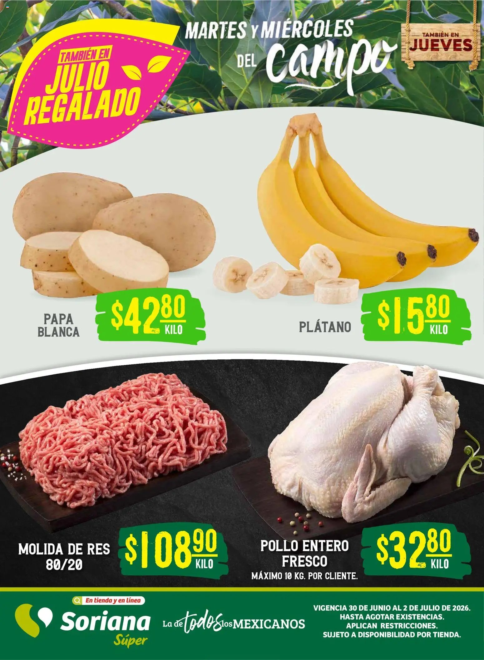 Soriana oferta desde 30/06/2026 Soriana Martes y Miércoles del Campo Súper: Saltillo y Torreón