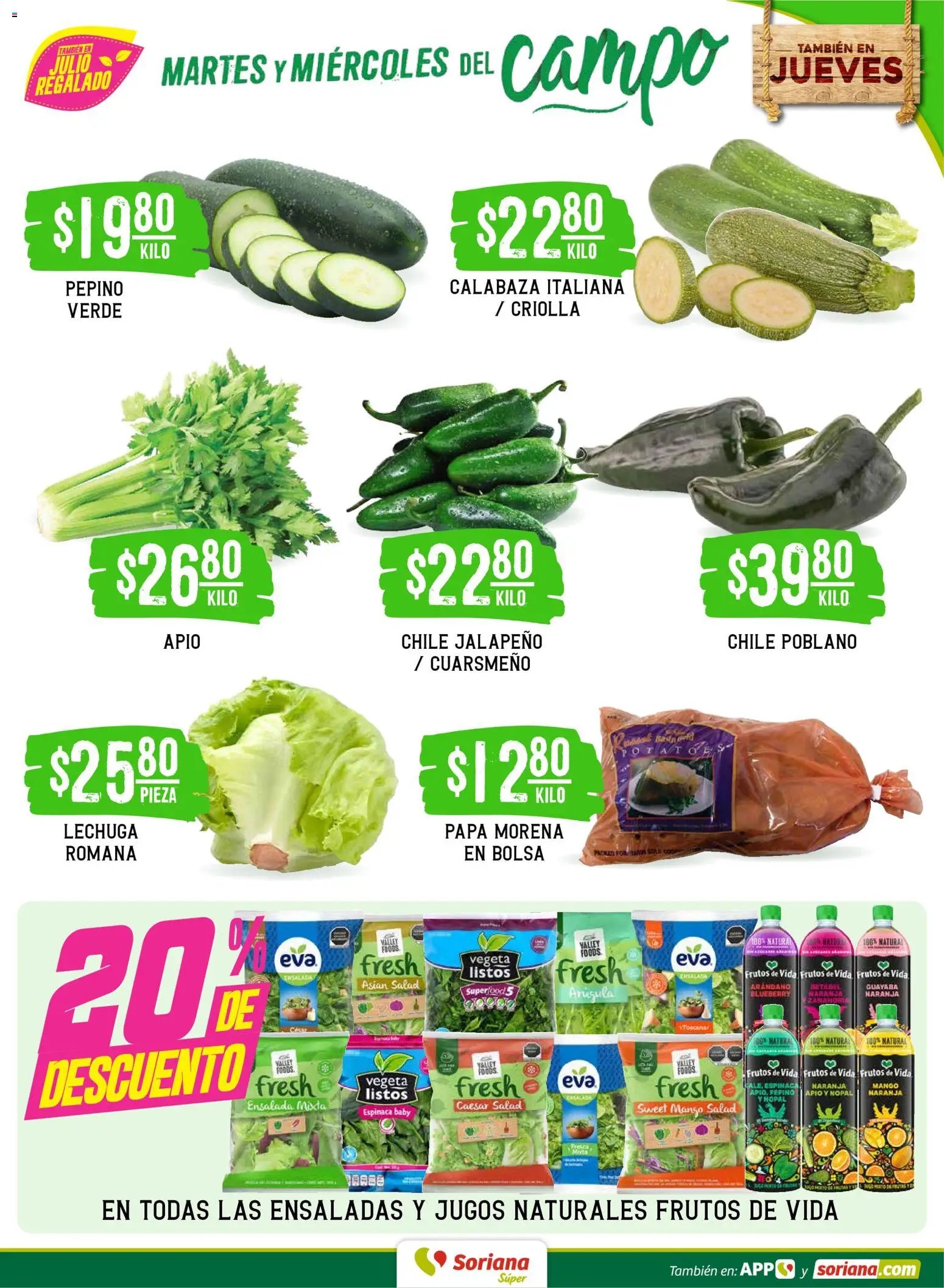 Soriana oferta desde 30/06/2026 Soriana Martes y Miércoles del Campo Súper: Saltillo y Torreón