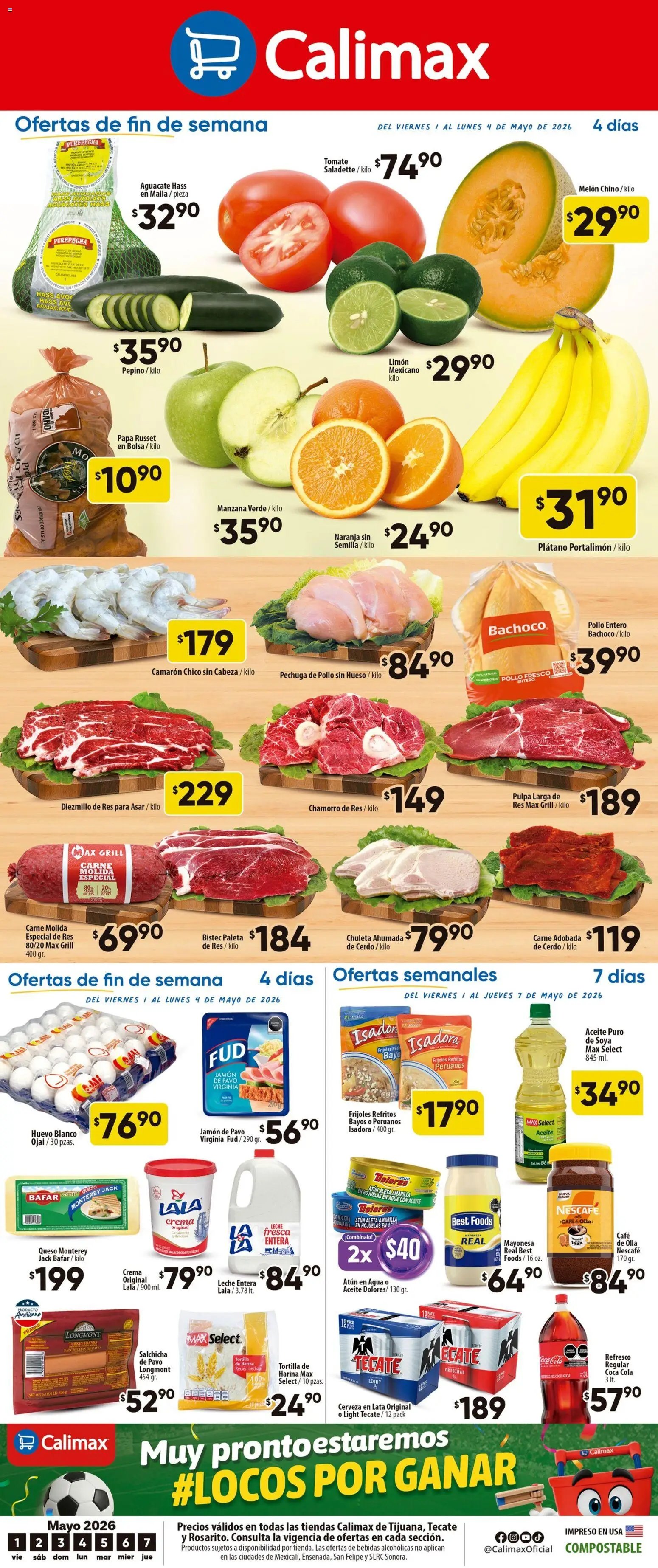 Calimax oferta desde 01/05/2026 Calimax folleto Tecate (2026-05-01 - 2026-05-04)