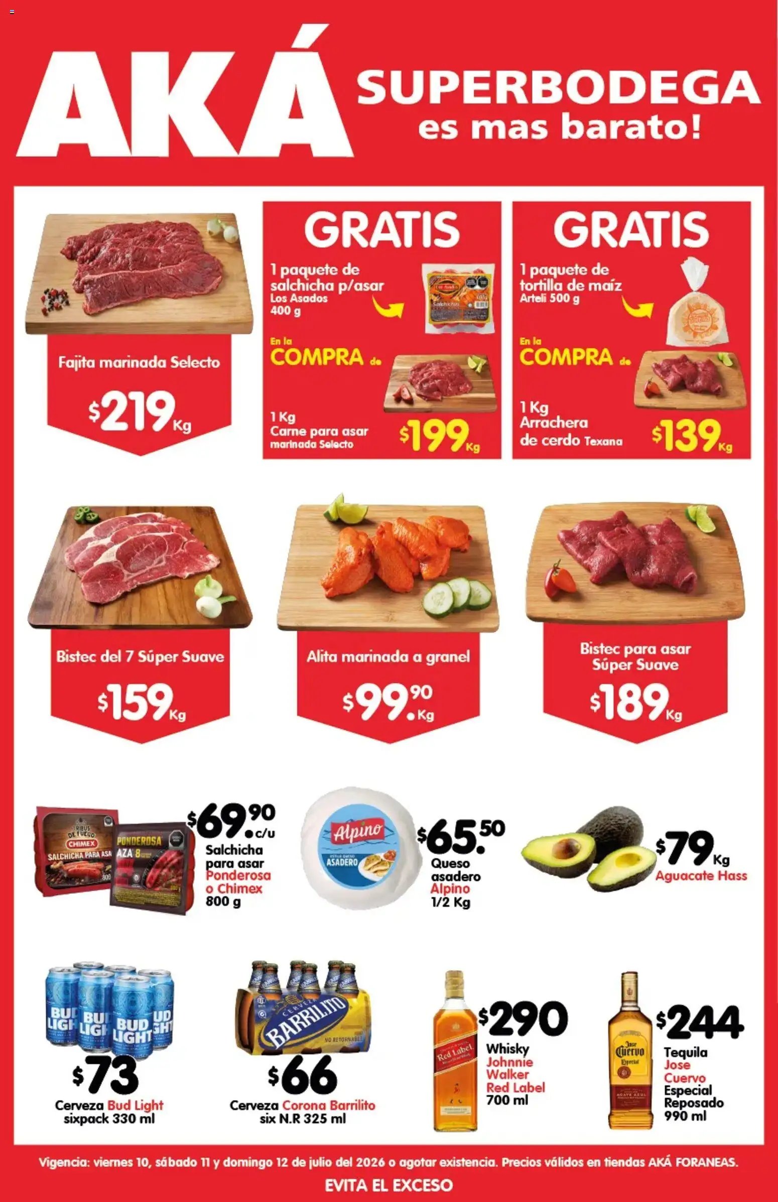 Arteli oferta desde 10/07/2026 Arteli folleto Carnita Asada Aká Superbodegas Foraneas