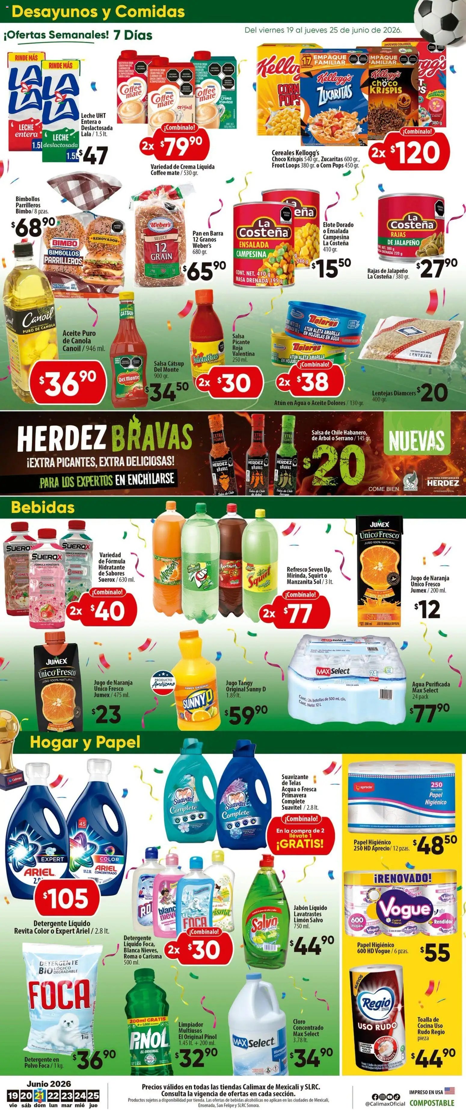 Calimax oferta desde 19/06/2026 Calimax folleto Mexicali y SLRC