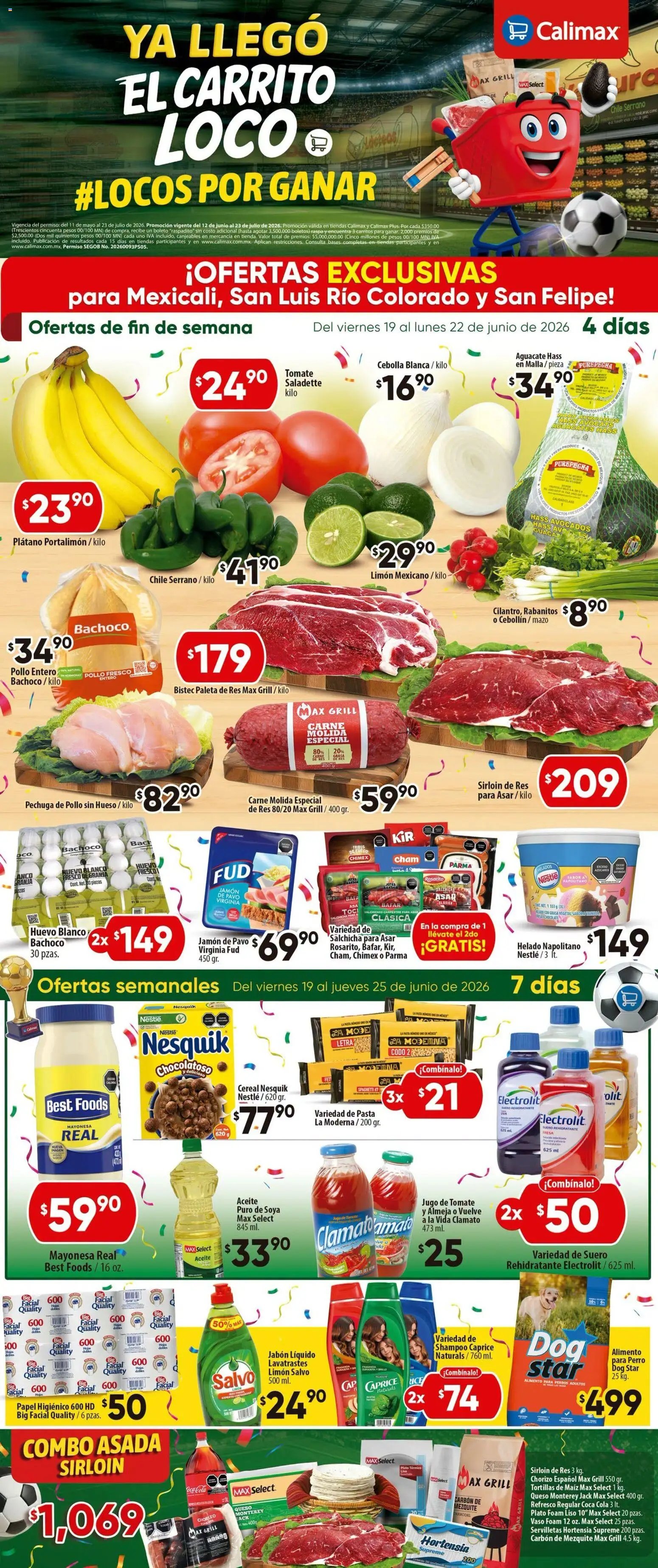 Calimax oferta desde 19/06/2026 Calimax folleto Mexicali y SLRC