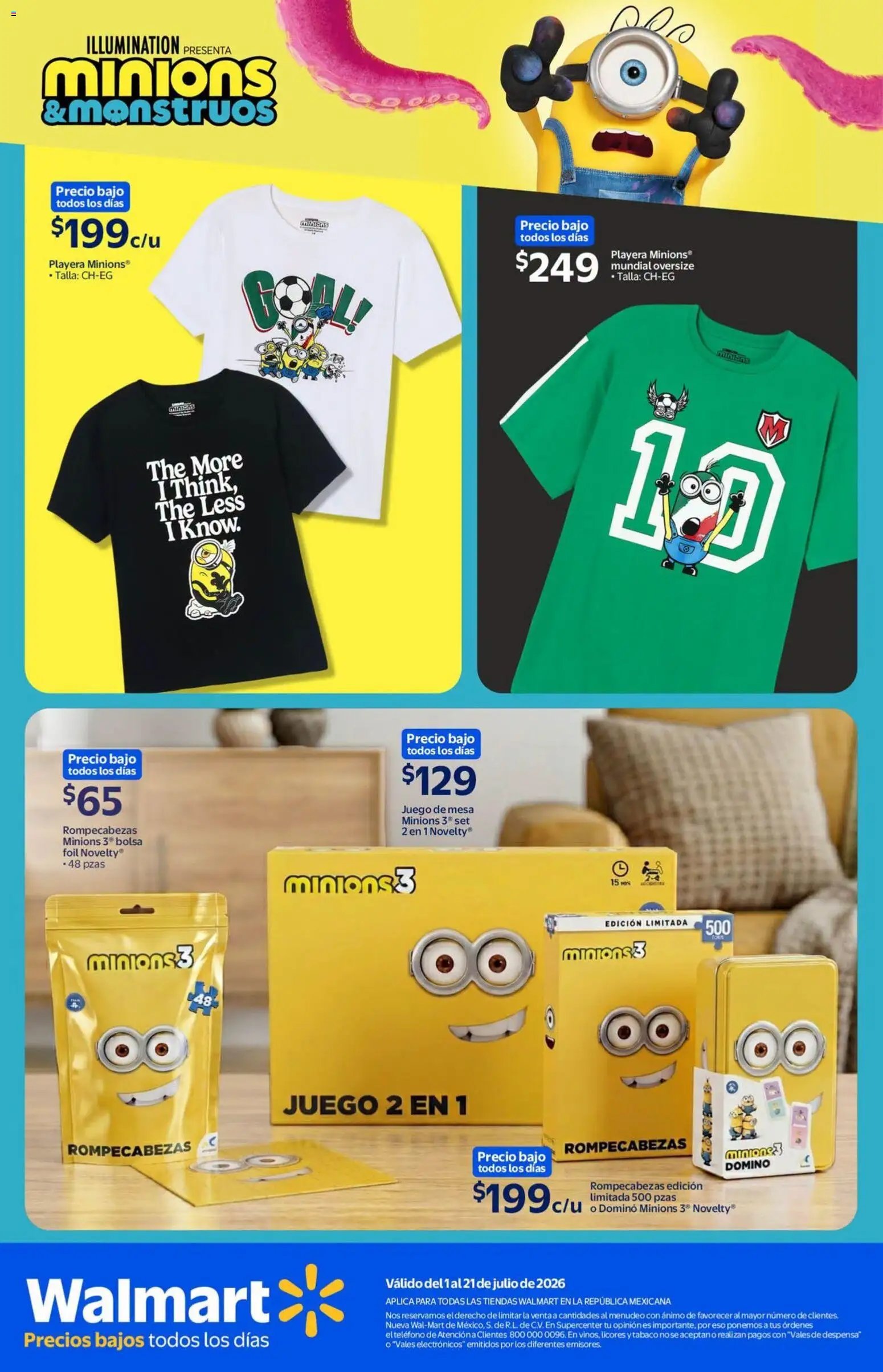 Walmart oferta desde 01/07/2026 Walmart folleto Los Minions ya llegaron