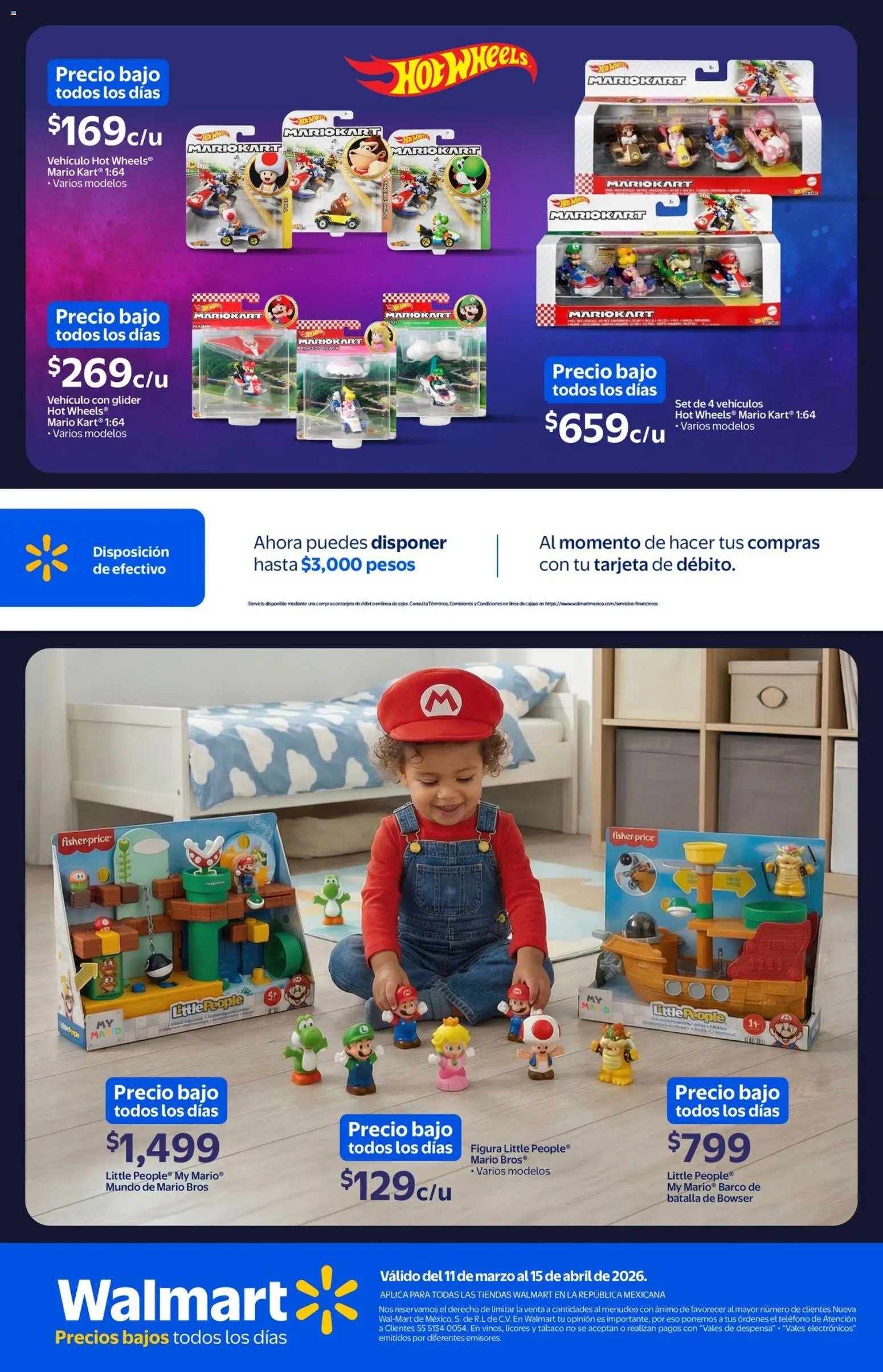 Walmart oferta desde 11/03/2026 Walmart folleto Mario Bros  (2026-03-11 - 2026-04-15)
