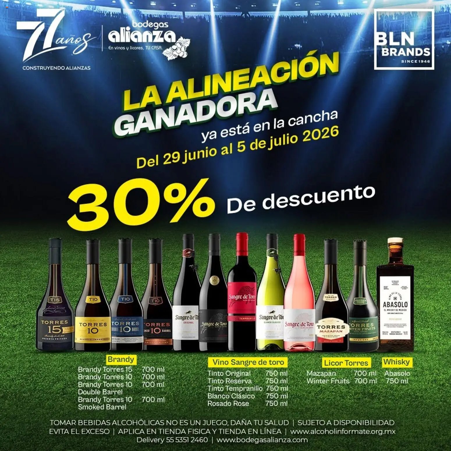 Bodegas Alianza oferta desde 29/06/2026 Bodegas Alianza catálogo La alineación ganadora
