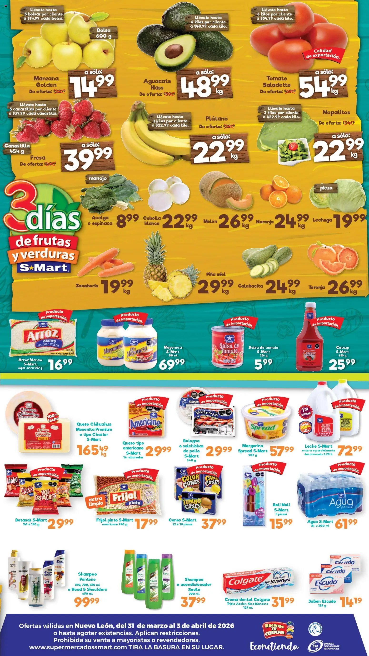 S-Mart oferta desde 31/03/2026 S-Mart folleto Monterrey (2026-03-31 - 2026-04-03)
