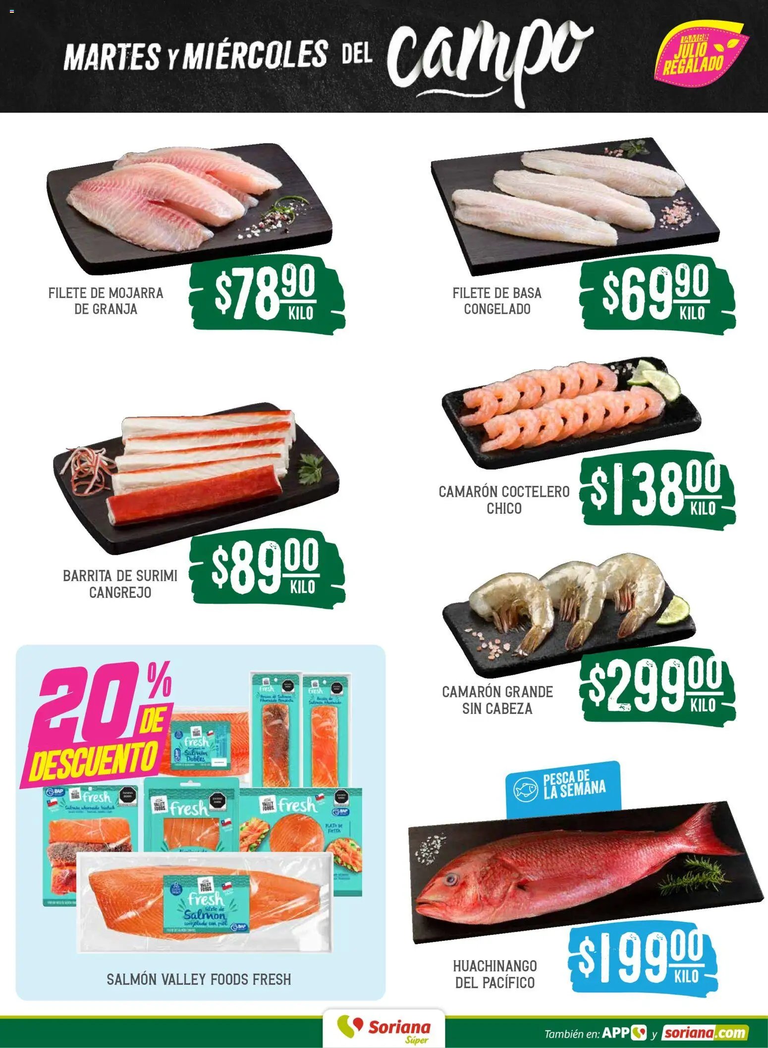 Soriana oferta desde 30/06/2026 Soriana Martes y Miércoles del Campo Súper: BCS, Son y Sin