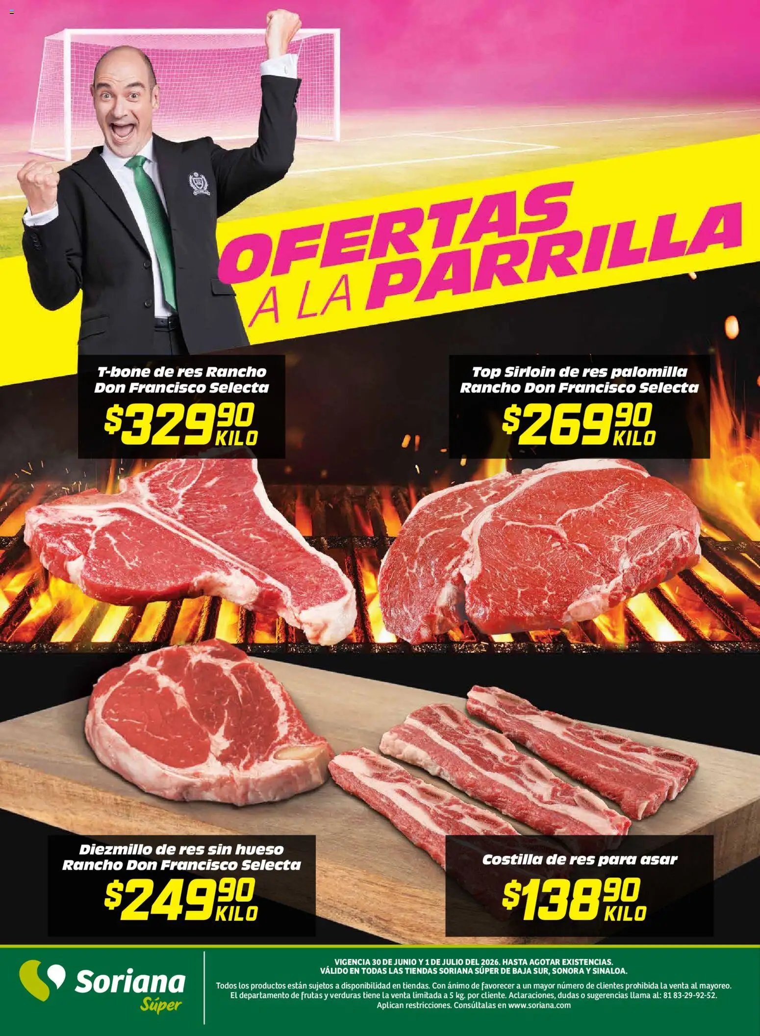 Soriana oferta desde 30/06/2026 Soriana Martes y Miércoles del Campo Súper: BCS, Son y Sin