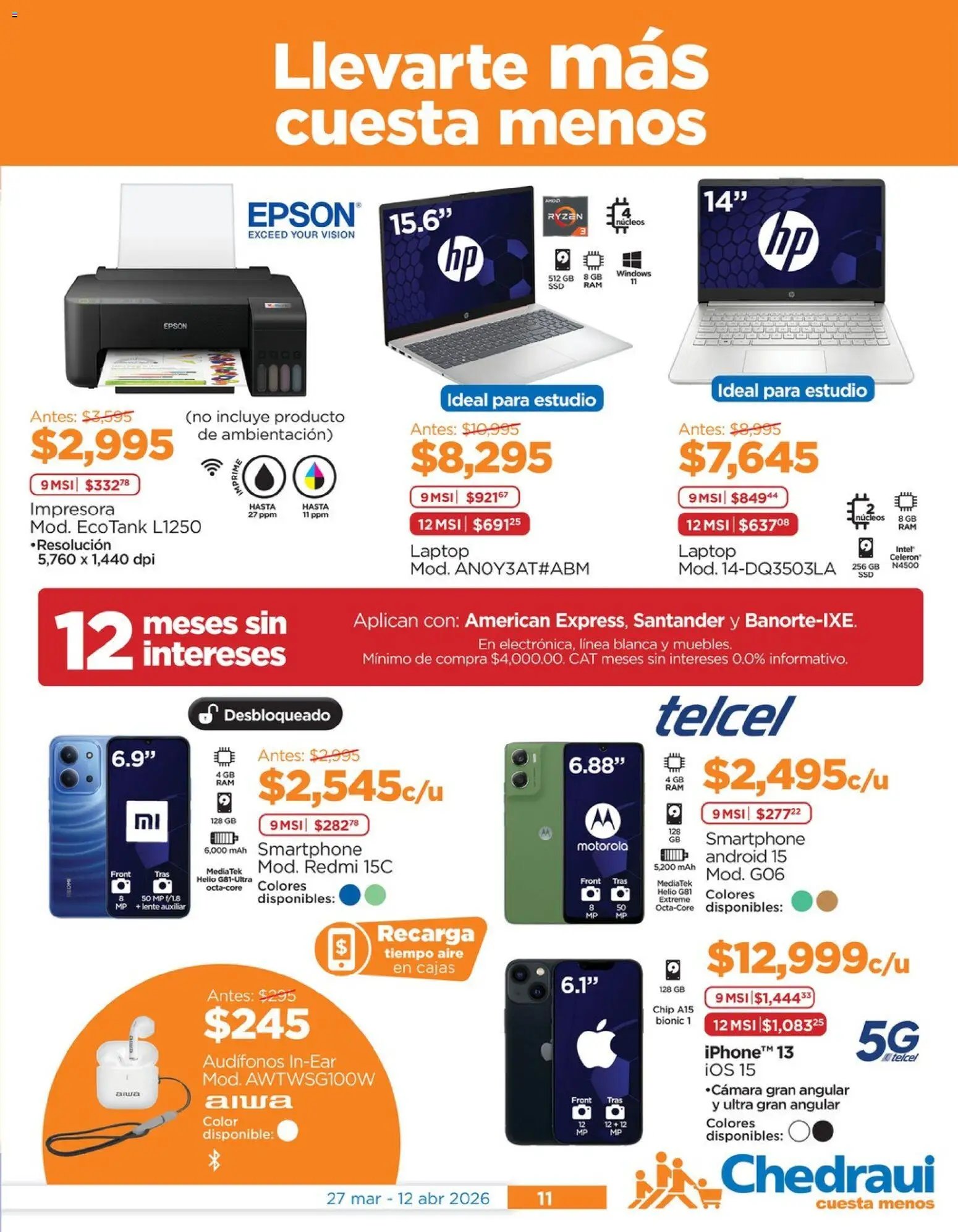 Chedraui oferta desde 27/03/2026 Chedraui folleto Vacaciones inolvidables (2026-03-27 - 2026-04-12)