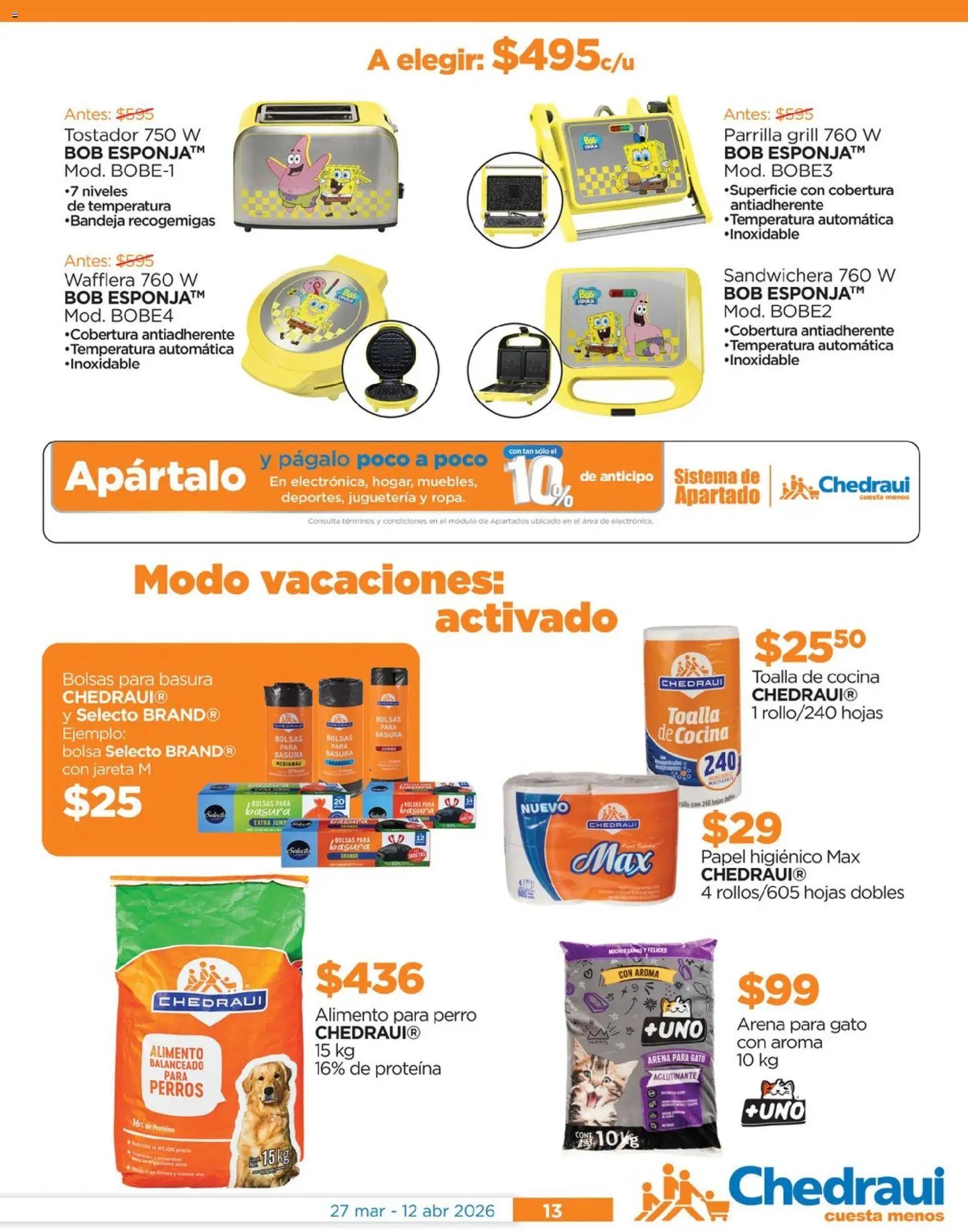 Chedraui oferta desde 27/03/2026 Chedraui folleto Vacaciones inolvidables (2026-03-27 - 2026-04-12)