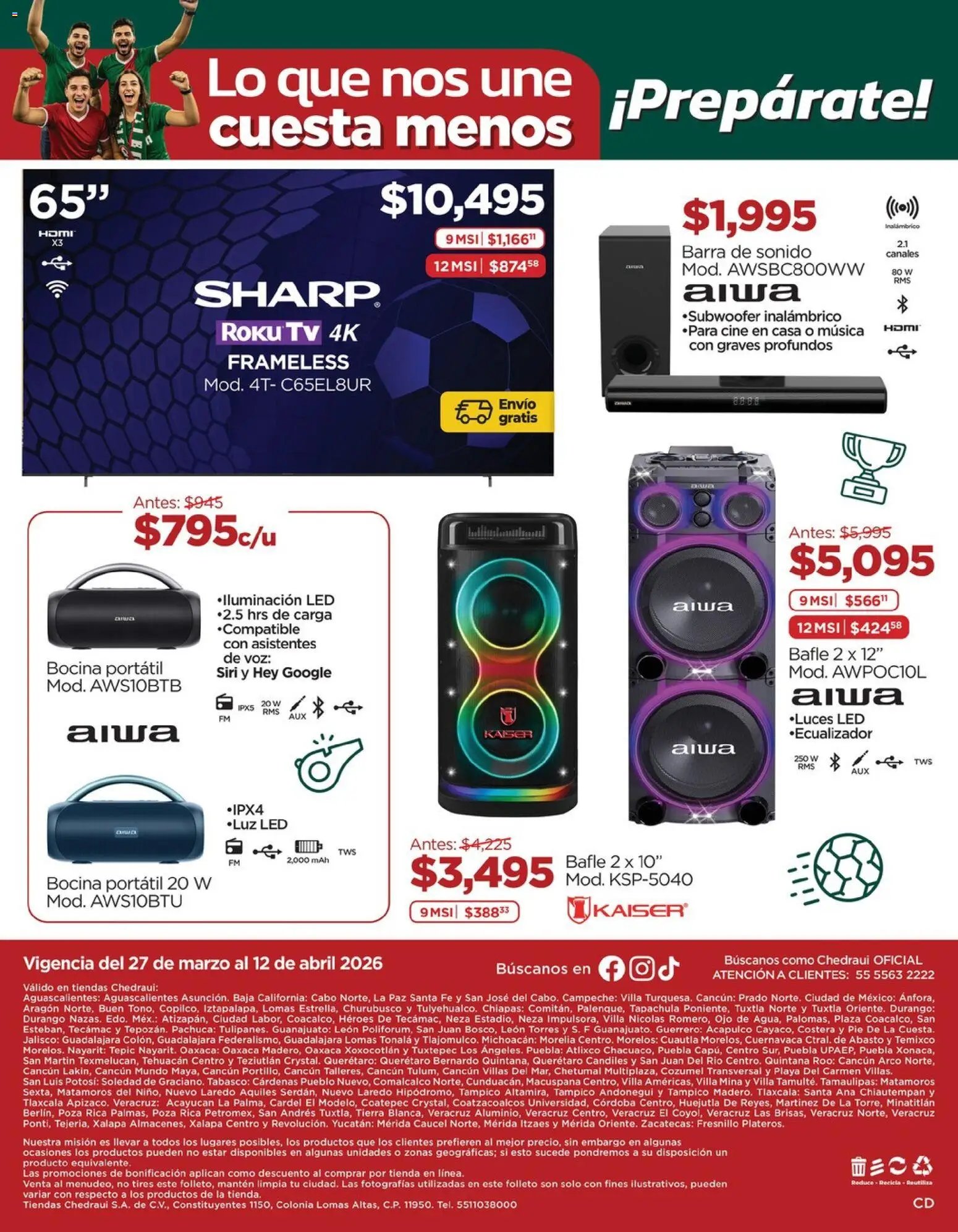 Chedraui oferta desde 27/03/2026 Chedraui folleto Vacaciones inolvidables (2026-03-27 - 2026-04-12)