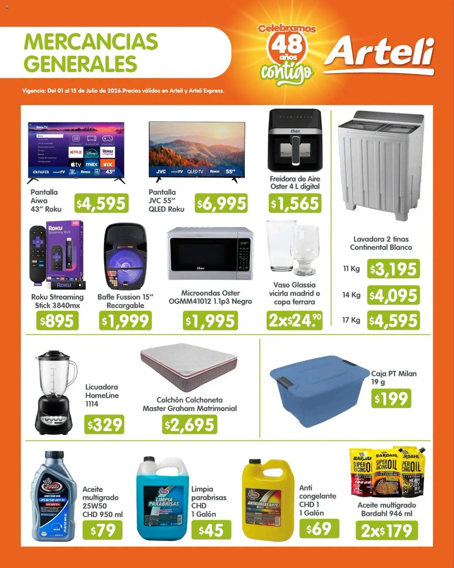 Arteli oferta desde 01/07/2026 Arteli folleto Quincenal