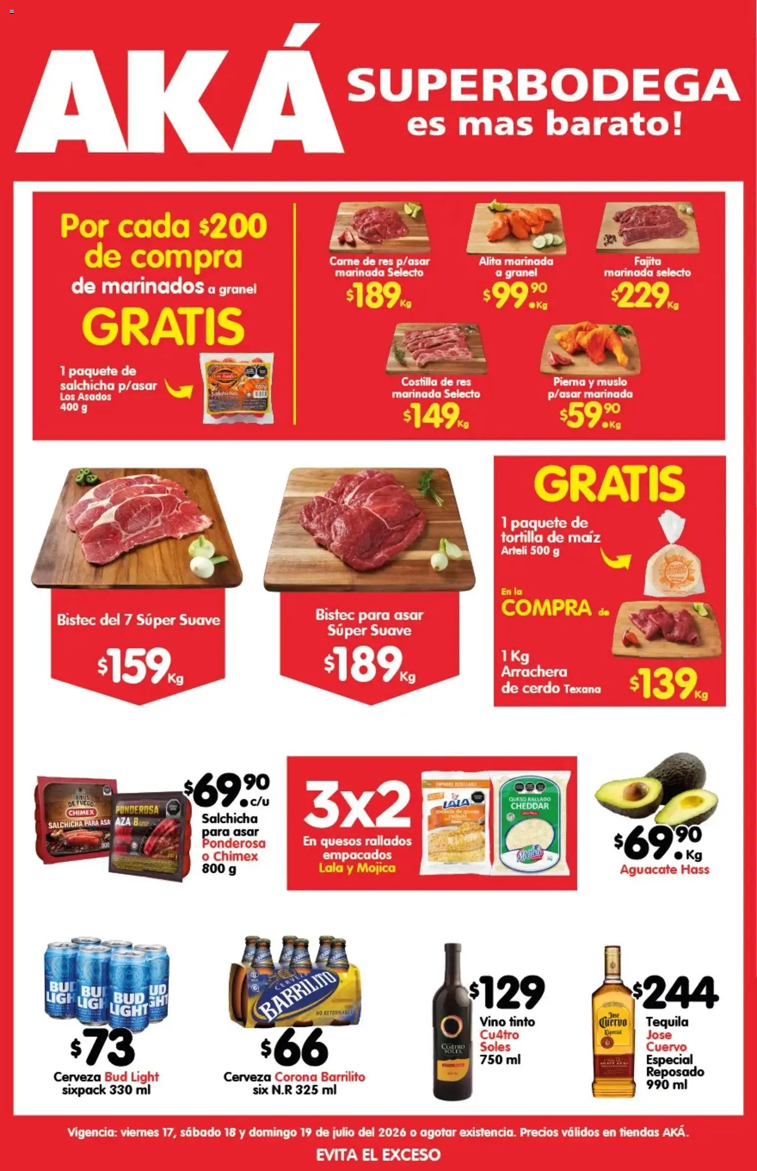 Arteli oferta desde 17/07/2026 Arteli folleto Carnita Asada Aká Superbodegas