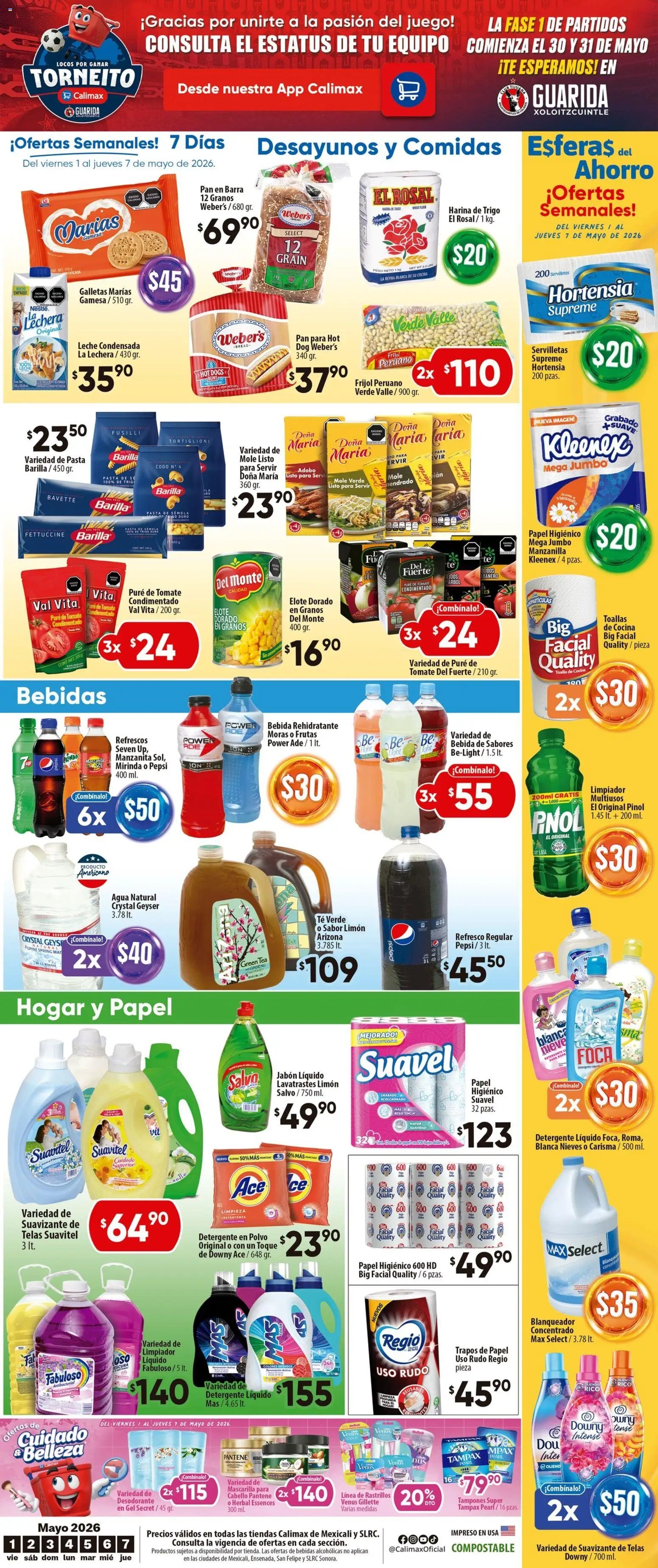 Calimax oferta desde 01/05/2026 Calimax folleto Mexicali y SLRC. (2026-05-01 - 2026-05-04)