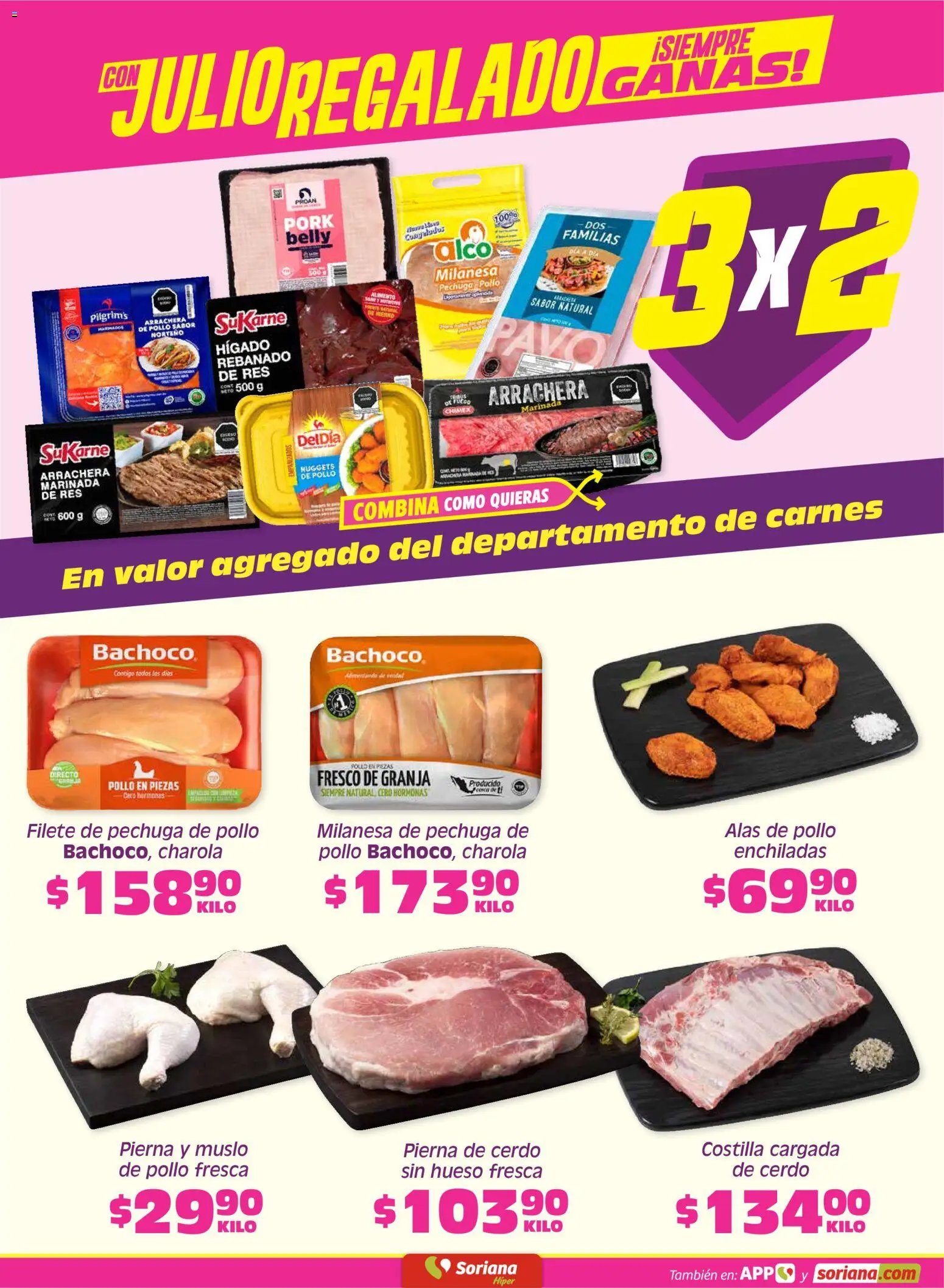 Soriana oferta desde 19/06/2026 Soriana Fin de Semana Híper: Ags, Nay, Jal, Qro, Col, Mich, Gto, Hgo, Tlax, Mor, Pue, Gro, Oax, Edo. de Mex, Valle de México, Za