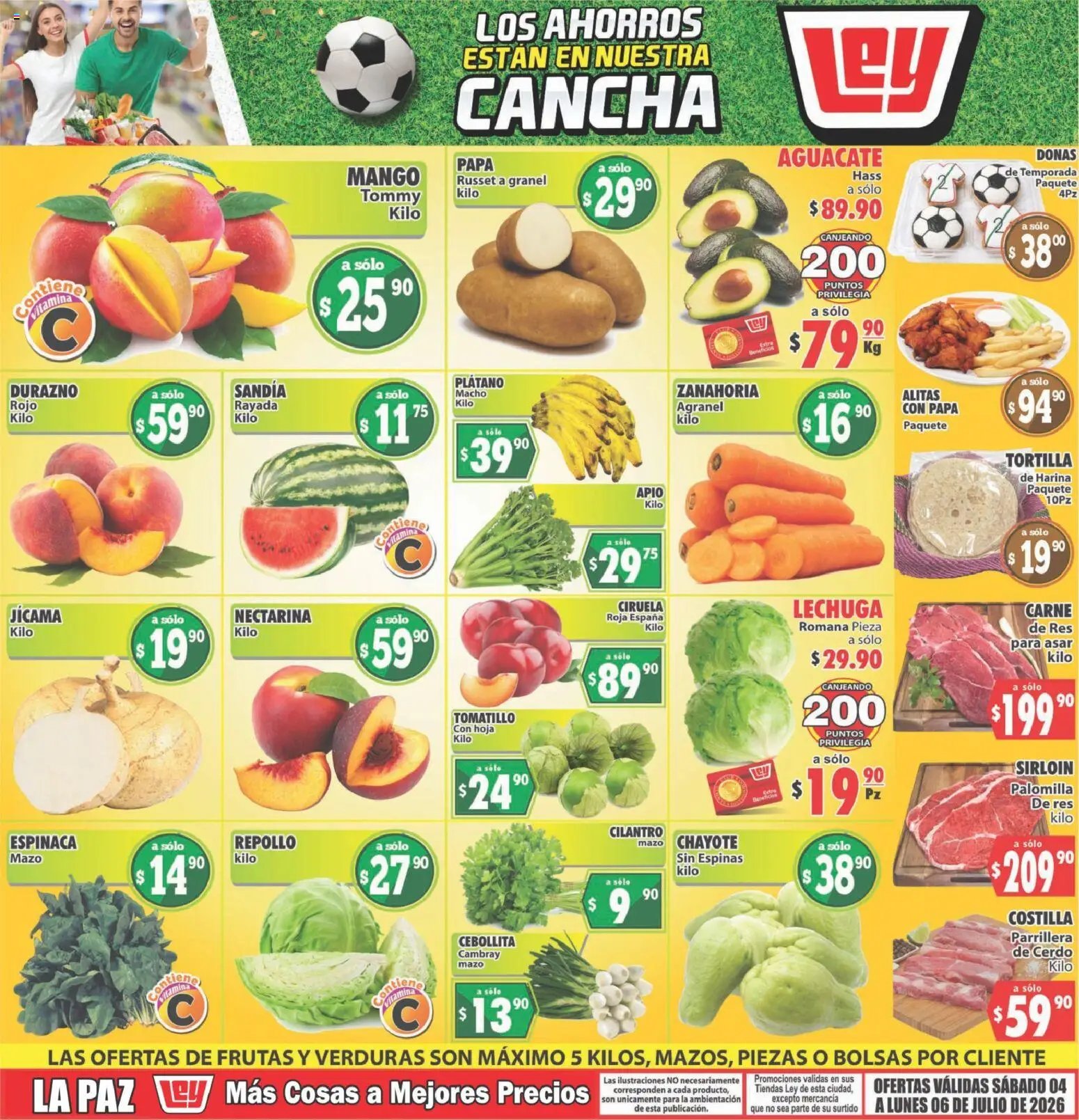 Casa Ley oferta desde 04/07/2026 Casa Ley folleto Las ofertas de frutas y verdunas La Paz