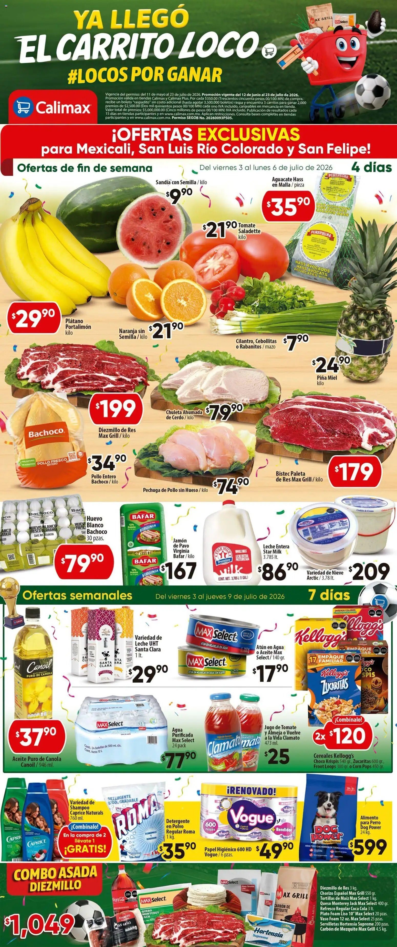 Calimax oferta desde 03/07/2026 Calimax folleto Mexicali y SLRC