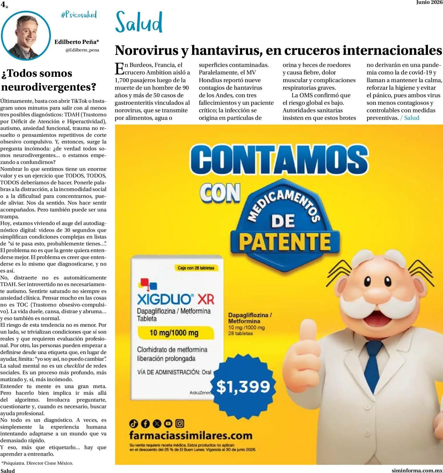 Farmacias Similares oferta desde 01/06/2026 Farmacias Similares catálogo