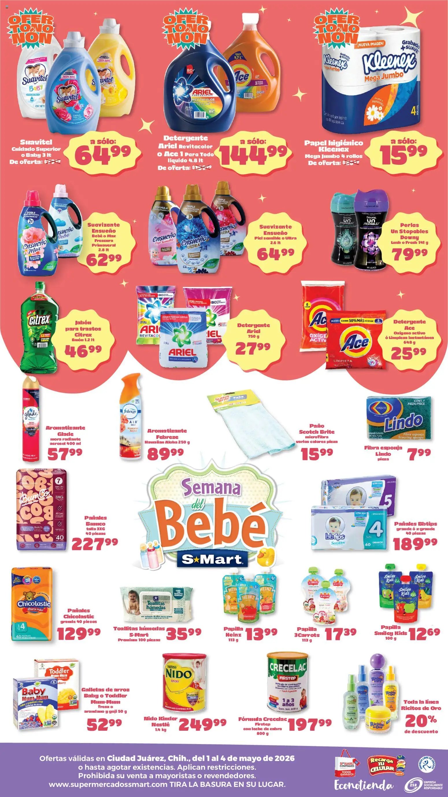 S-Mart oferta desde 01/05/2026 S-Mart folleto Ofertas de feria Juárez (2026-05-01 - 2026-05-04)
