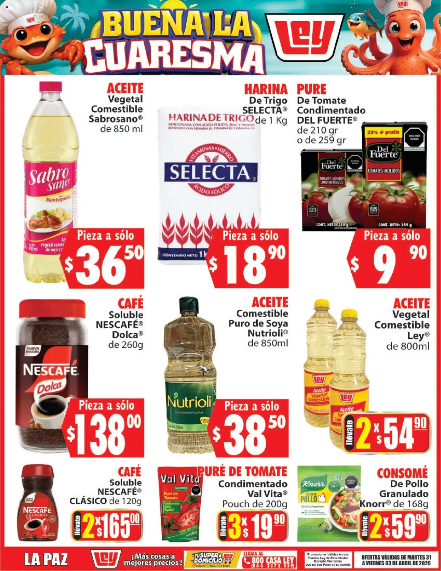 Casa Ley oferta desde 31/03/2026 Casa Ley folleto Buena la Cuaresma (2026-03-31 - 2026-04-03)
