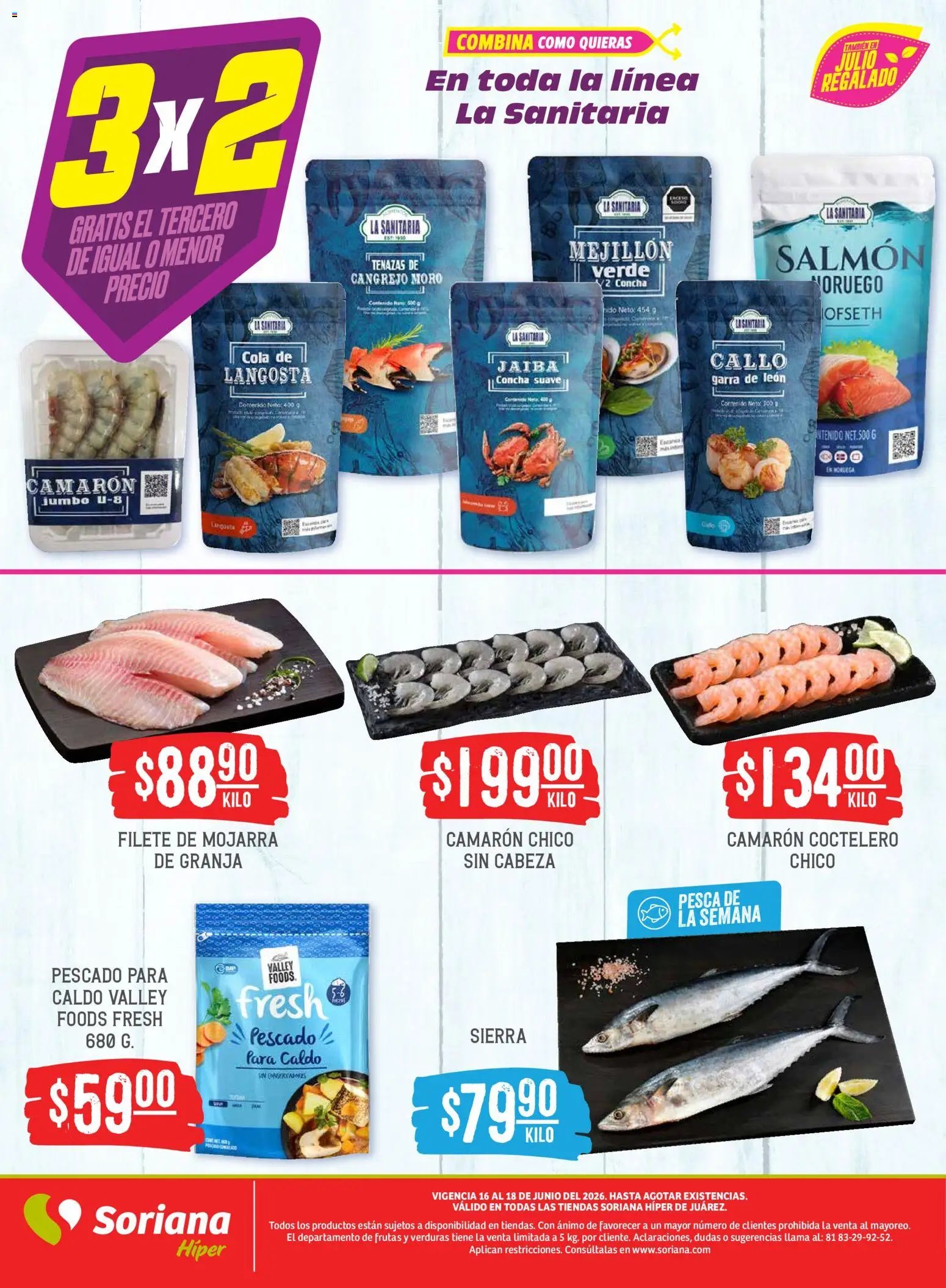 Soriana oferta desde 16/06/2026 Soriana Martes y Miércoles del Campo Híper: Juárez