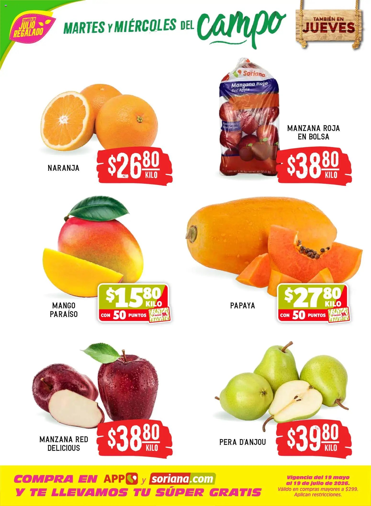 Soriana oferta desde 16/06/2026 Soriana Martes y Miércoles del Campo Híper: Chih, Delicias, Dur y Coah (excepto Saltillo)