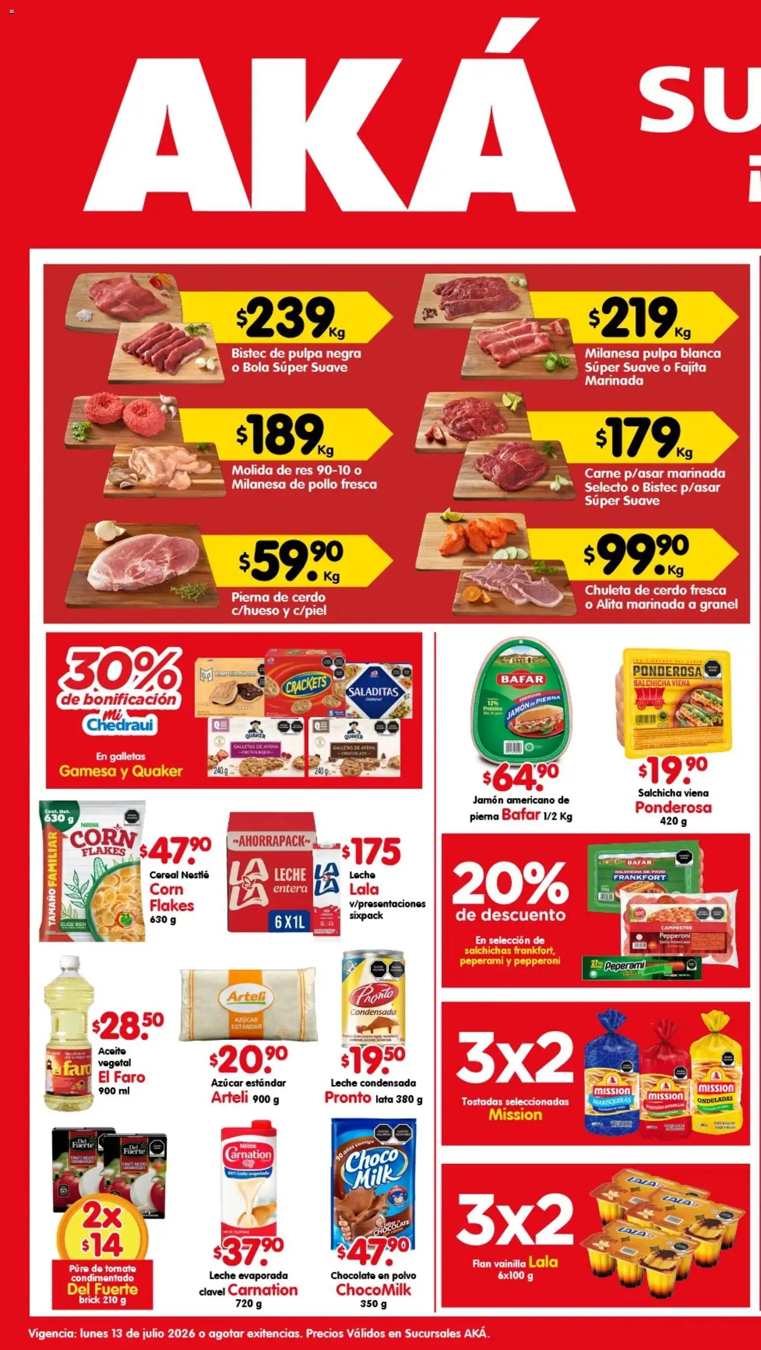Arteli oferta desde 13/07/2026 Arteli folleto Aká Superbodegas