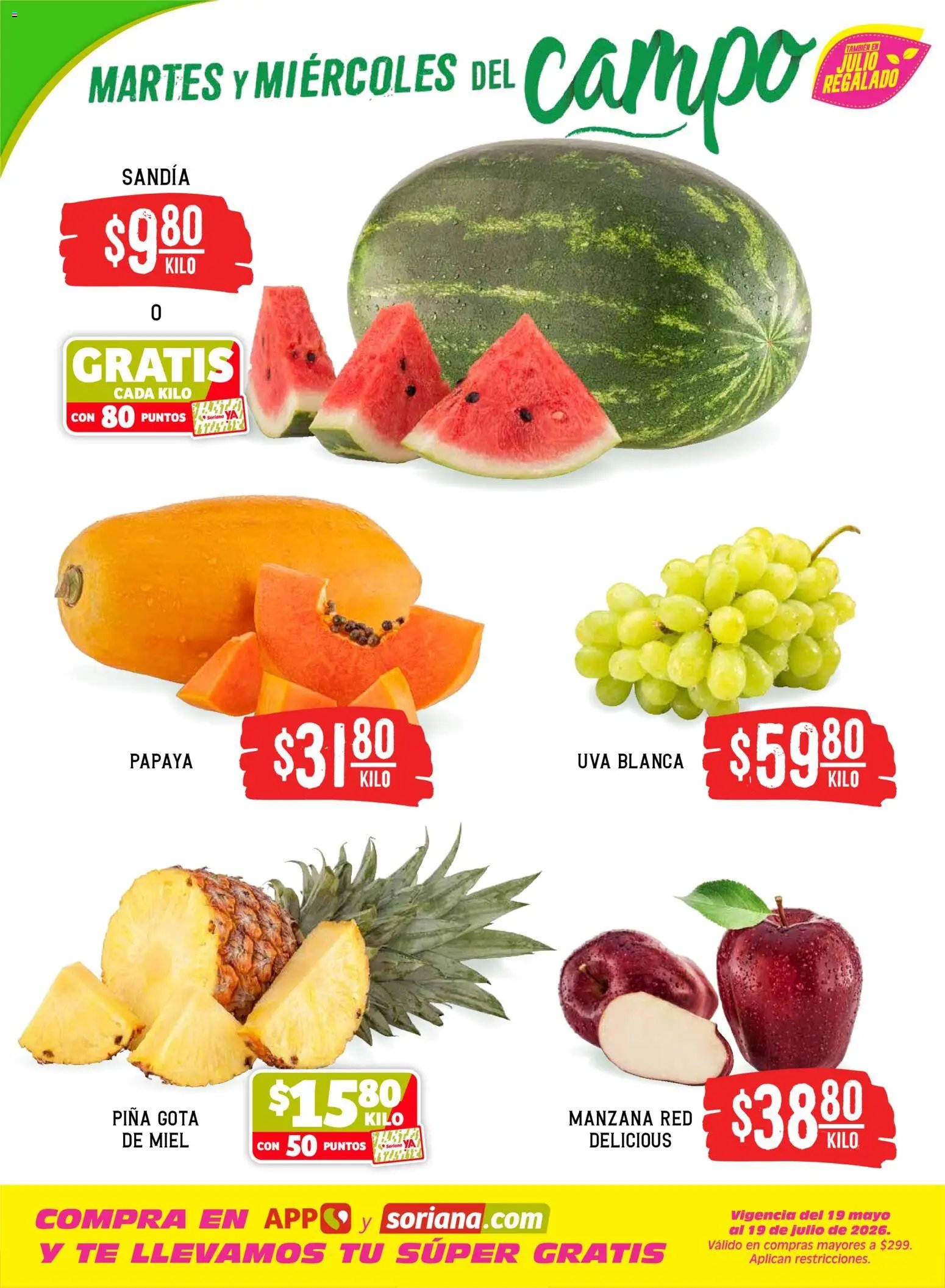 Soriana oferta desde 23/06/2026 Soriana Martes y Miércoles del Campo Híper: Nuevo León, Ciudad Victoria y Tampico