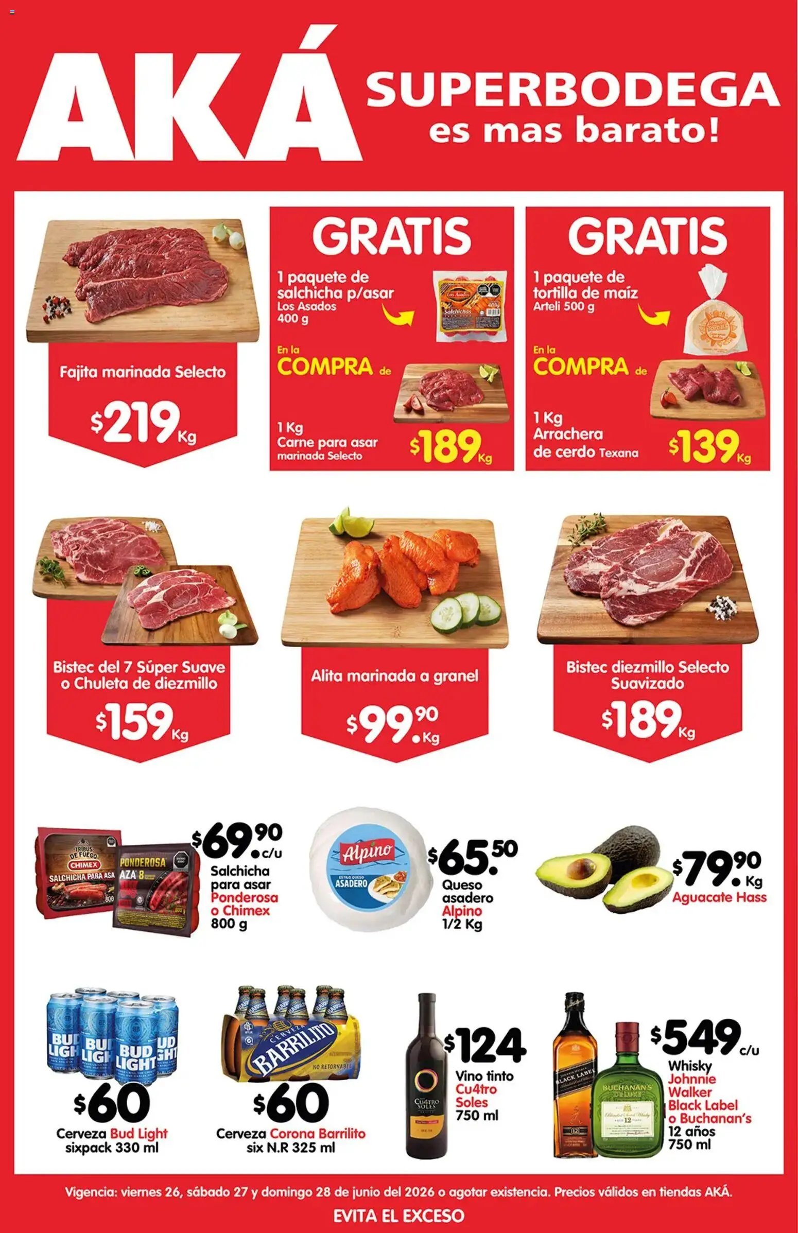 Arteli oferta desde 26/06/2026 Arteli folleto Carnita Asada Aká Superbodegas