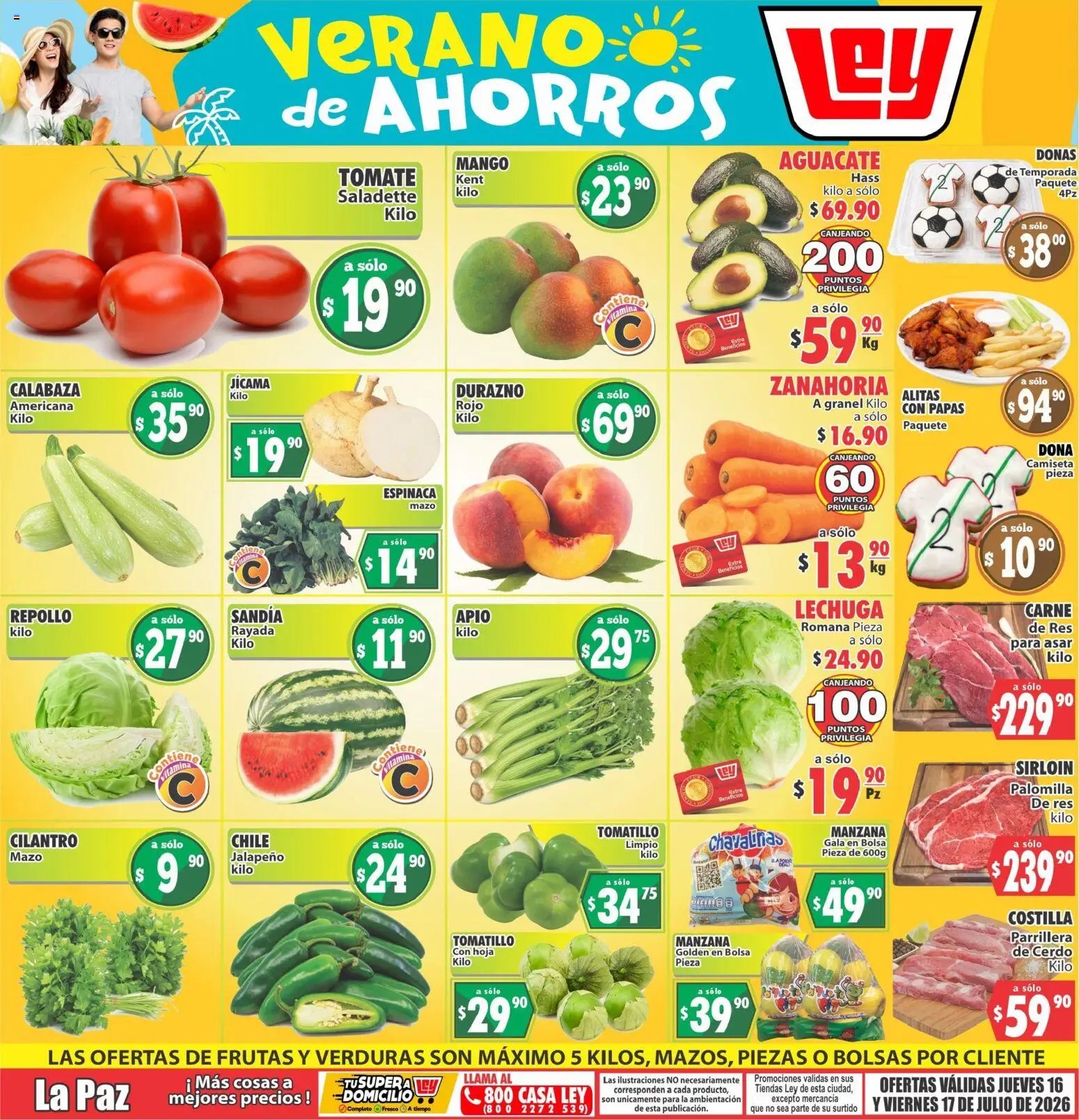 Casa Ley oferta desde 16/07/2026 Casa Ley folleto Las ofertas de frutas y verdunas