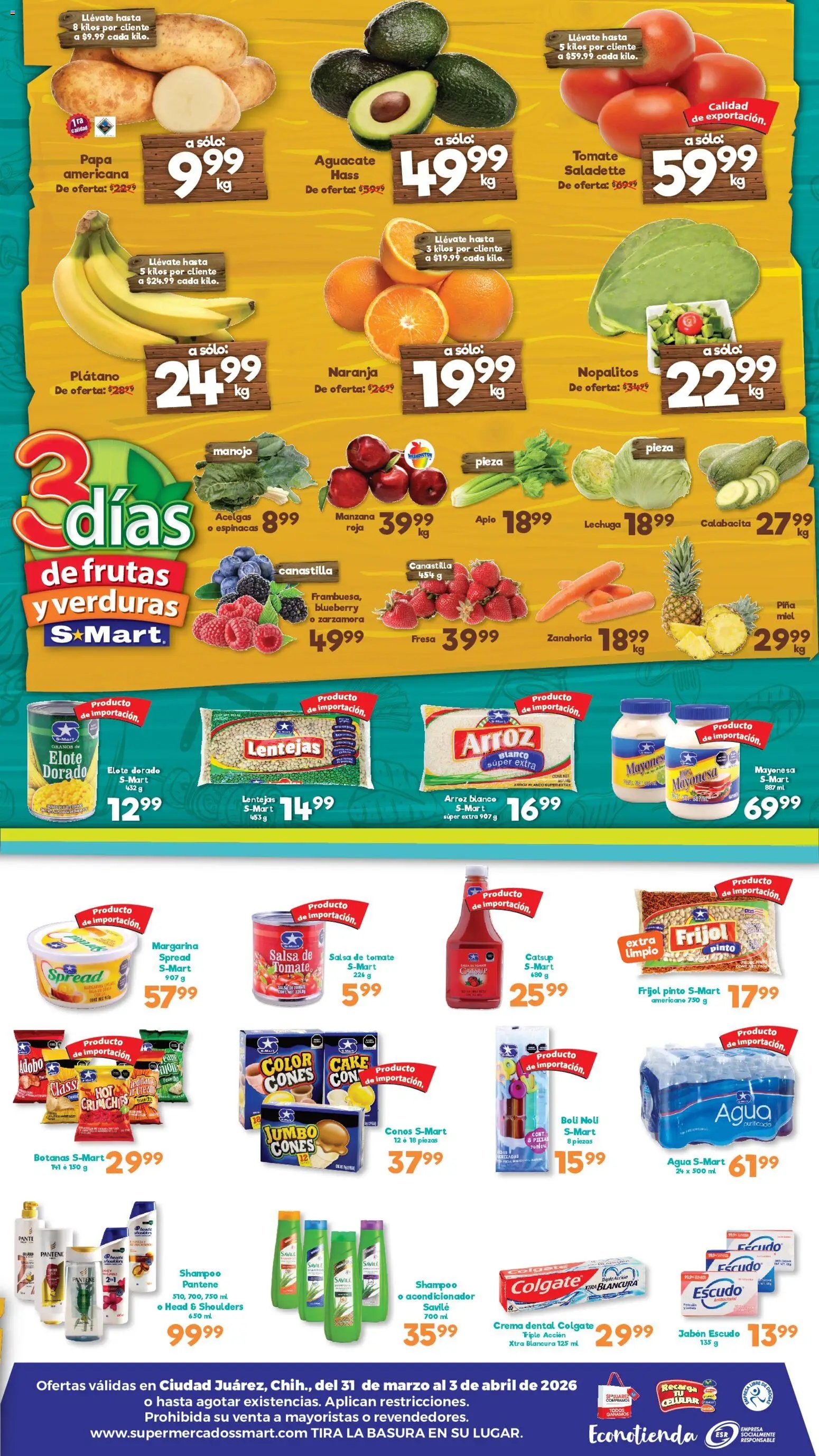 S-Mart oferta desde 31/03/2026 S-Mart folleto Juárez (2026-03-31 - 2026-04-03)
