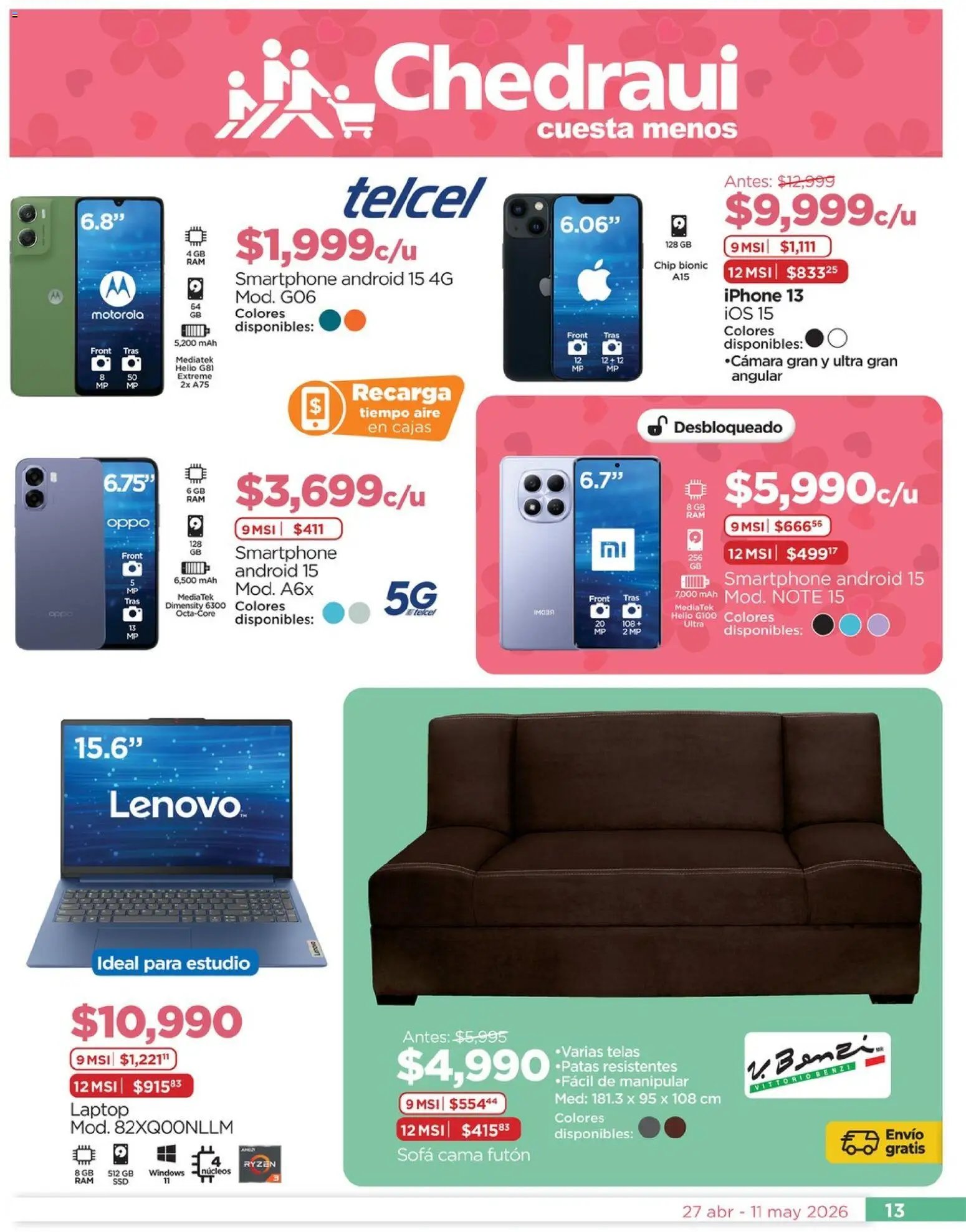 Chedraui oferta desde 27/04/2026 Chedraui folleto Lo mejor para festejar a mamá (2026-04-27 - 2026-05-11)