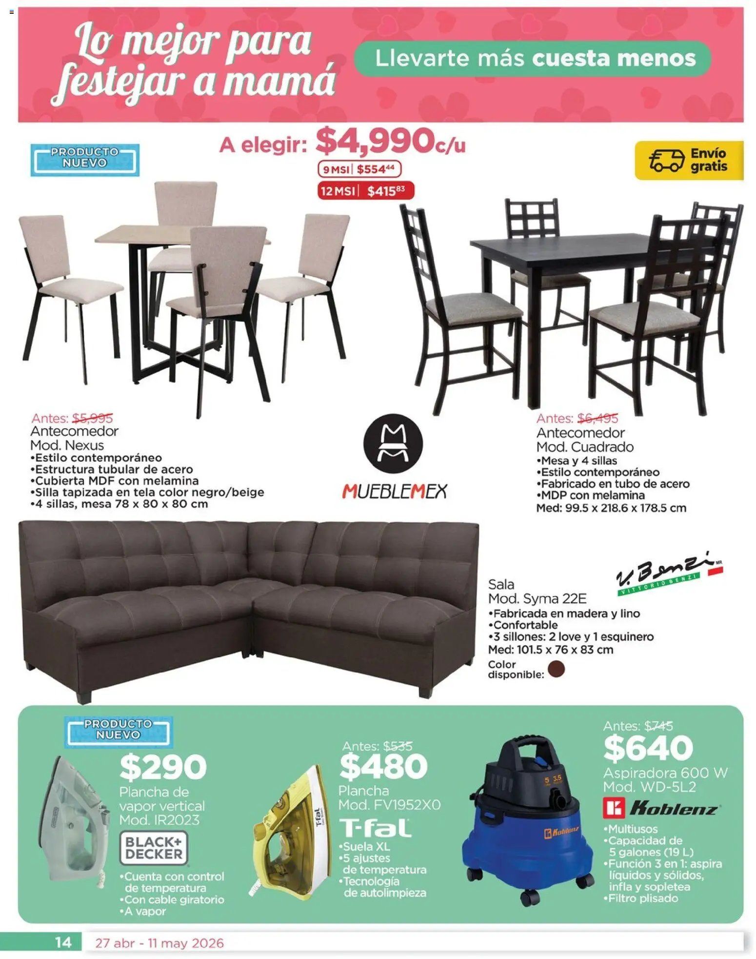 Chedraui oferta desde 27/04/2026 Chedraui folleto Lo mejor para festejar a mamá (2026-04-27 - 2026-05-11)