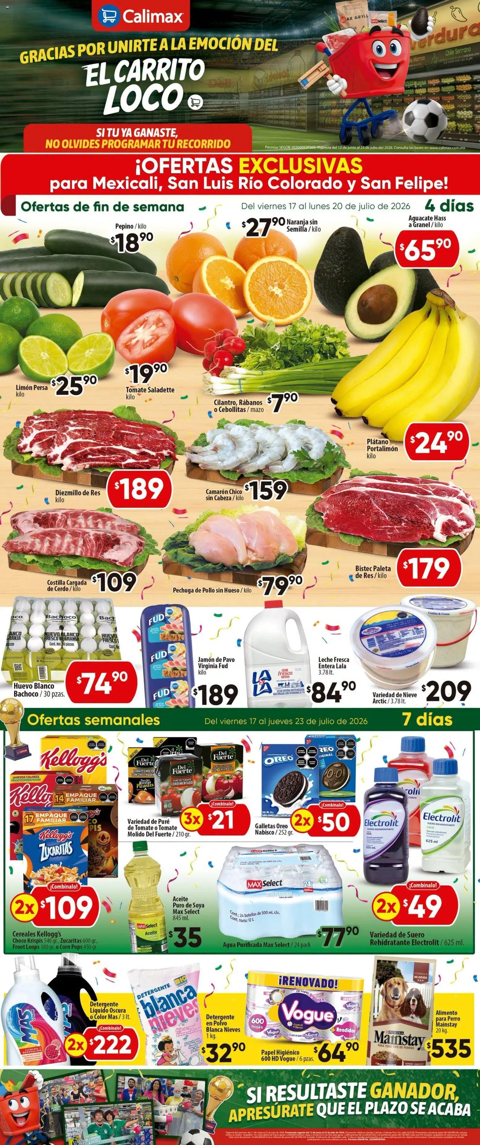 Calimax oferta desde 17/07/2026 Calimax folleto Mexicali y SLRC