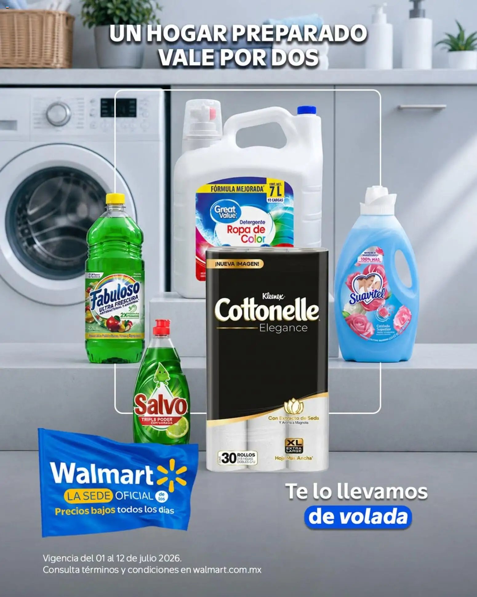 Walmart oferta desde 01/07/2026 Walmart folleto Un hogar prepadajo vale por dos