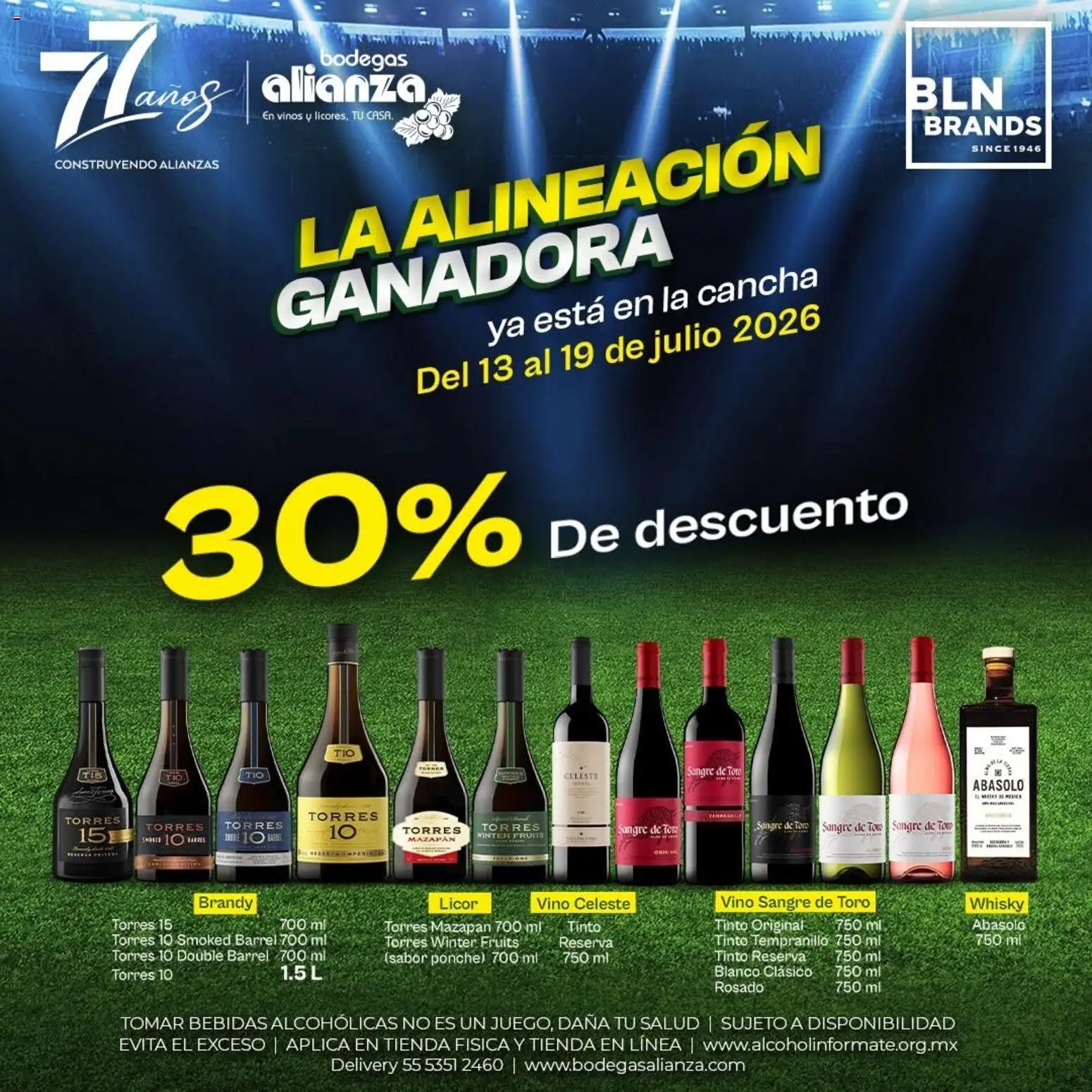 Bodegas Alianza oferta desde 13/07/2026 Bodegas Alianza catálogo La alineación ganadora