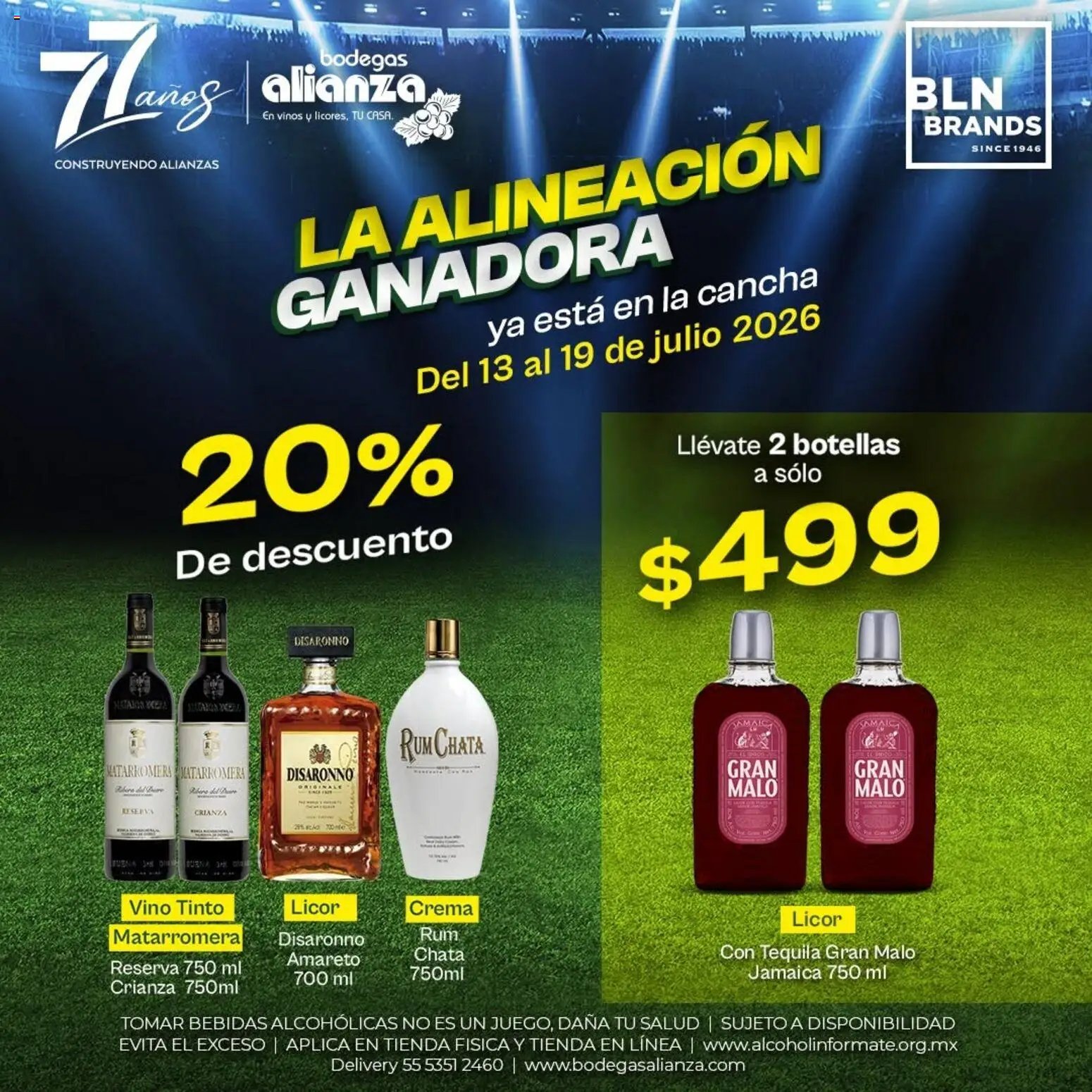 Bodegas Alianza oferta desde 13/07/2026 Bodegas Alianza catálogo La alineación ganadora