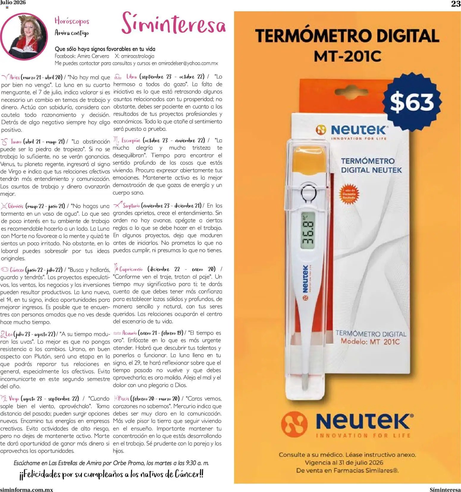 Farmacias Similares oferta desde 01/07/2026 Farmacias Similares catálogo