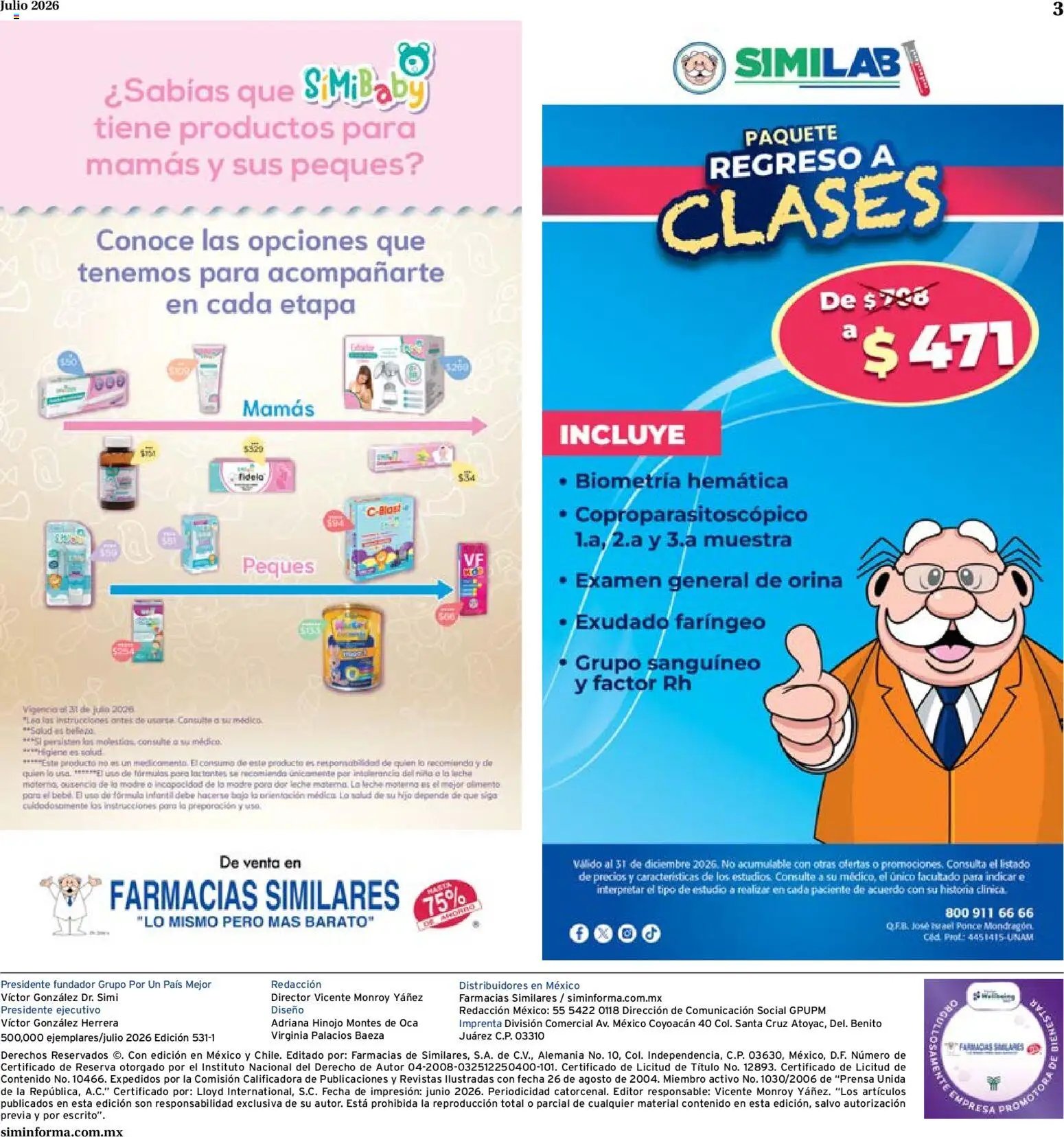 Farmacias Similares oferta desde 01/07/2026 Farmacias Similares catálogo
