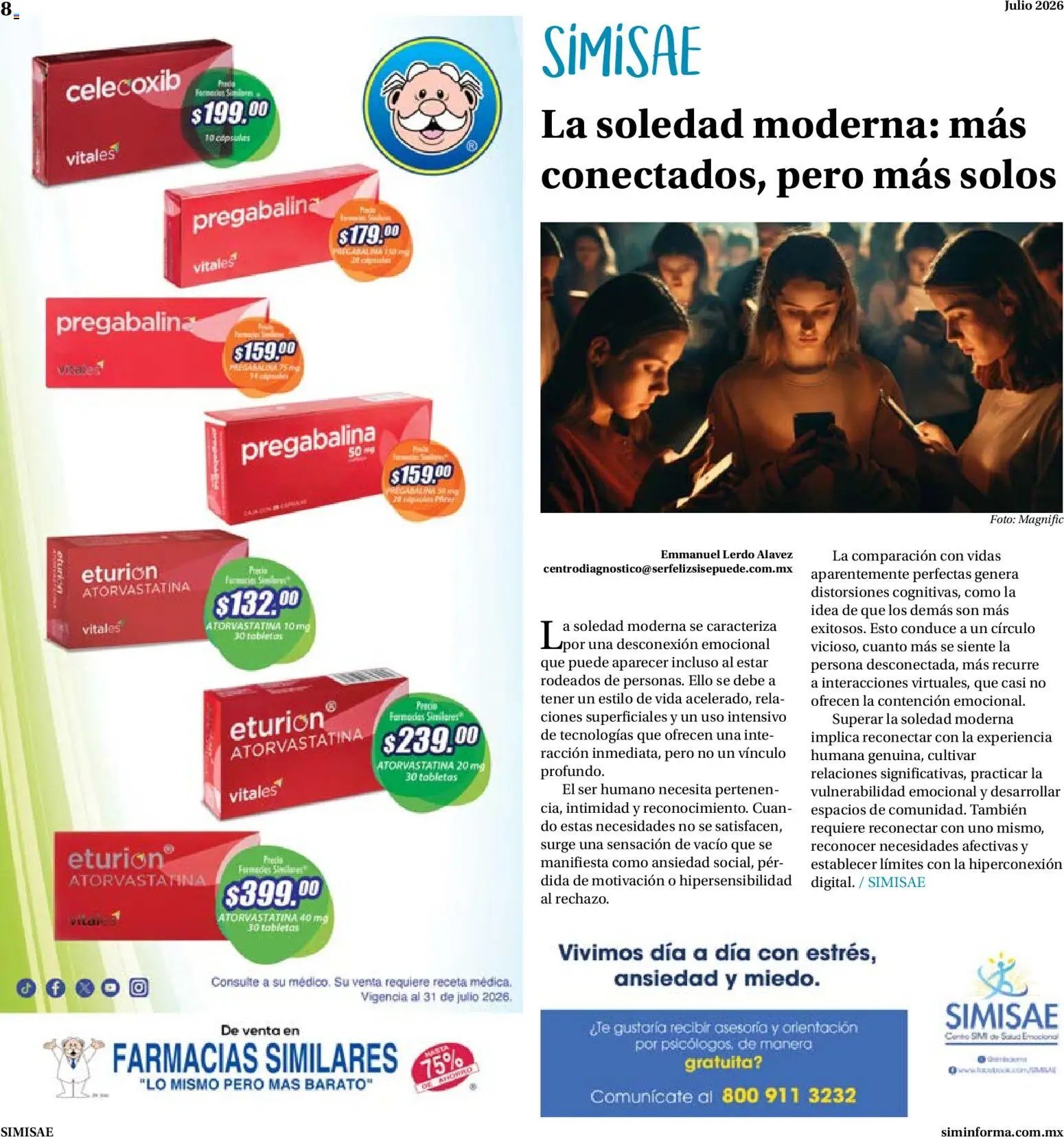 Farmacias Similares oferta desde 01/07/2026 Farmacias Similares catálogo