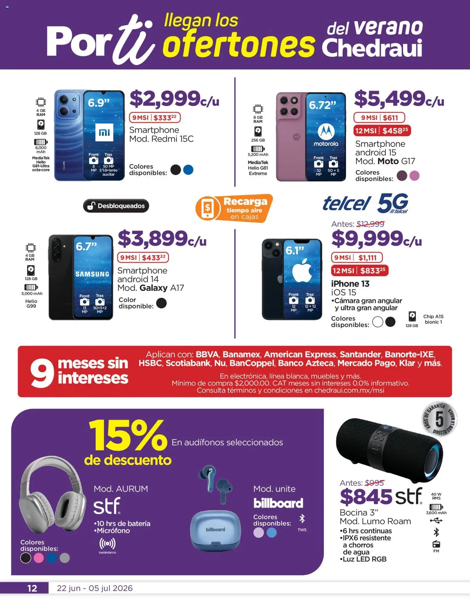 Chedraui oferta desde 22/06/2026 Chedraui folleto Llegan los porti ofertones