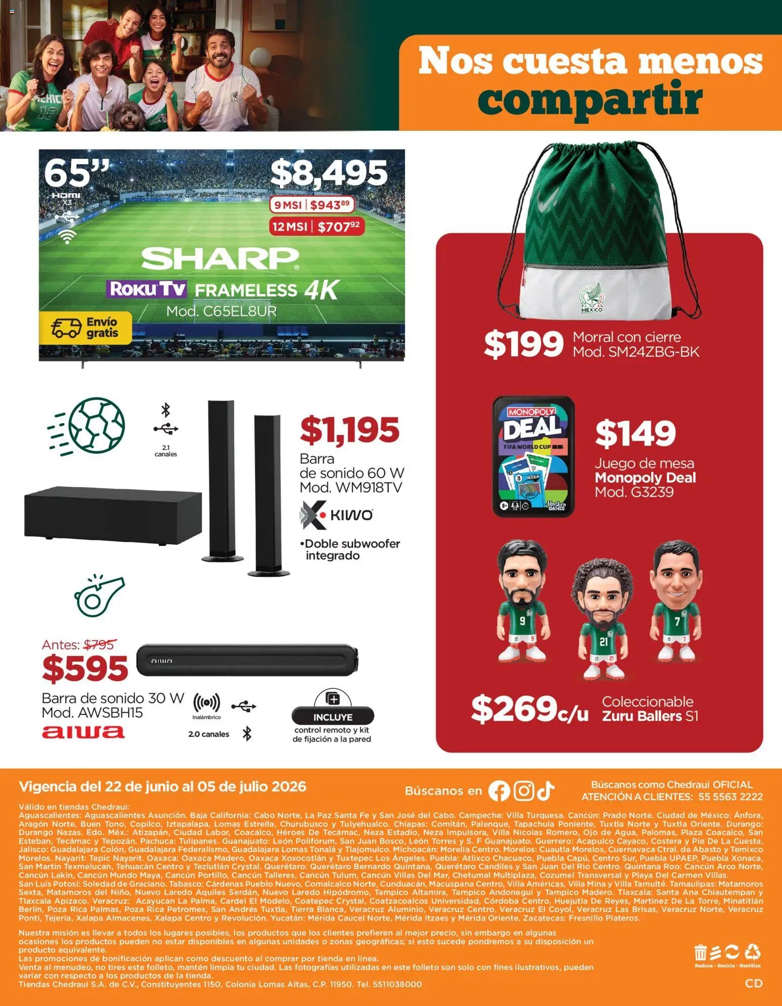 Chedraui oferta desde 22/06/2026 Chedraui folleto Llegan los porti ofertones