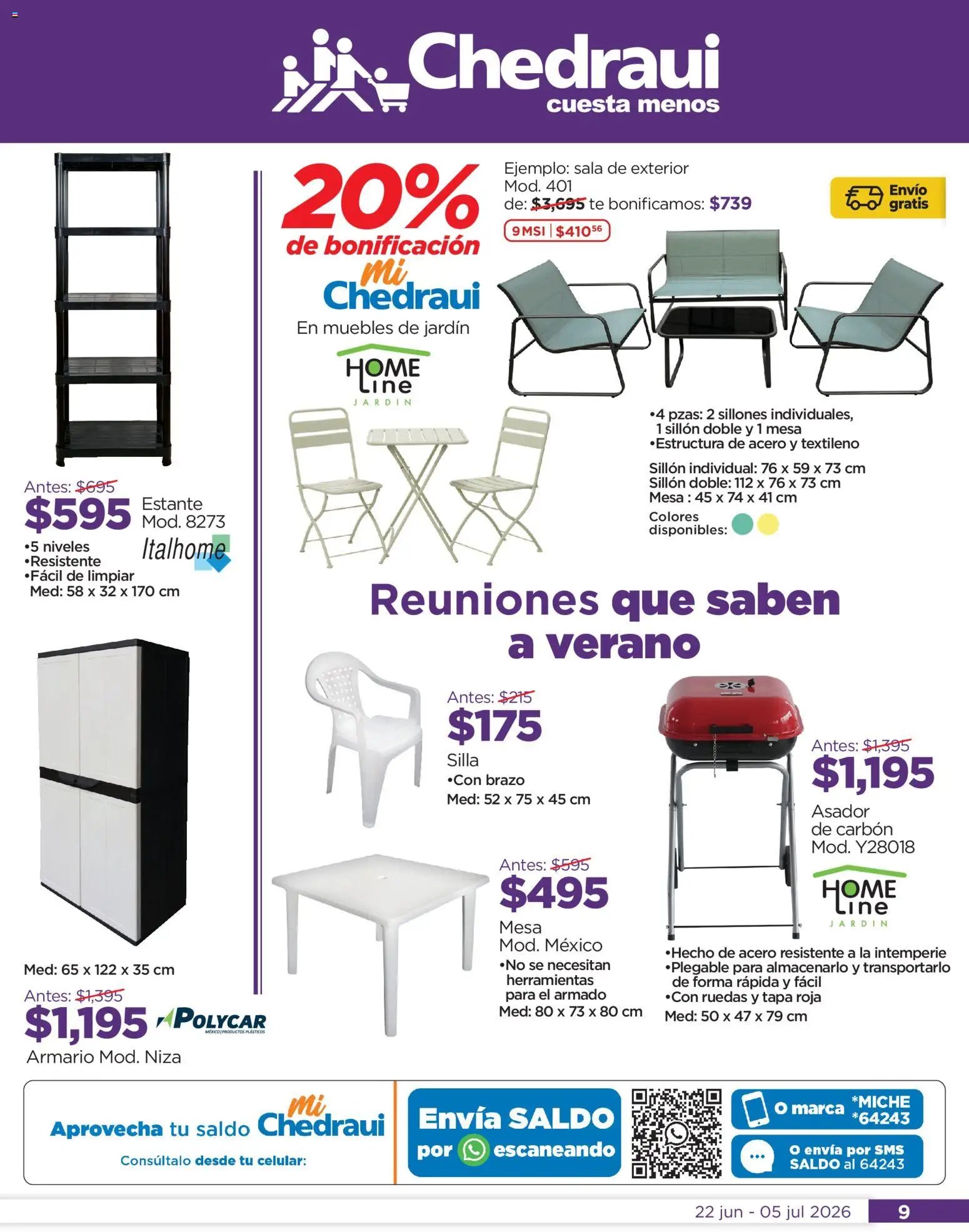 Chedraui oferta desde 22/06/2026 Chedraui folleto Llegan los porti ofertones